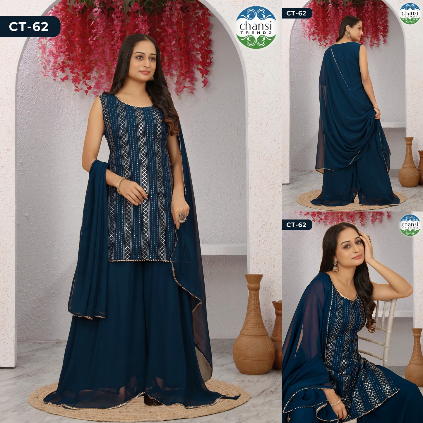 Ct-62 Chansi Trendz Georgette Readymade Suits