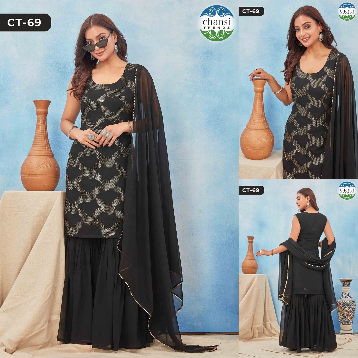 Ct-69 Dhaarana Chansi Trendz Georgette Readymade Suits