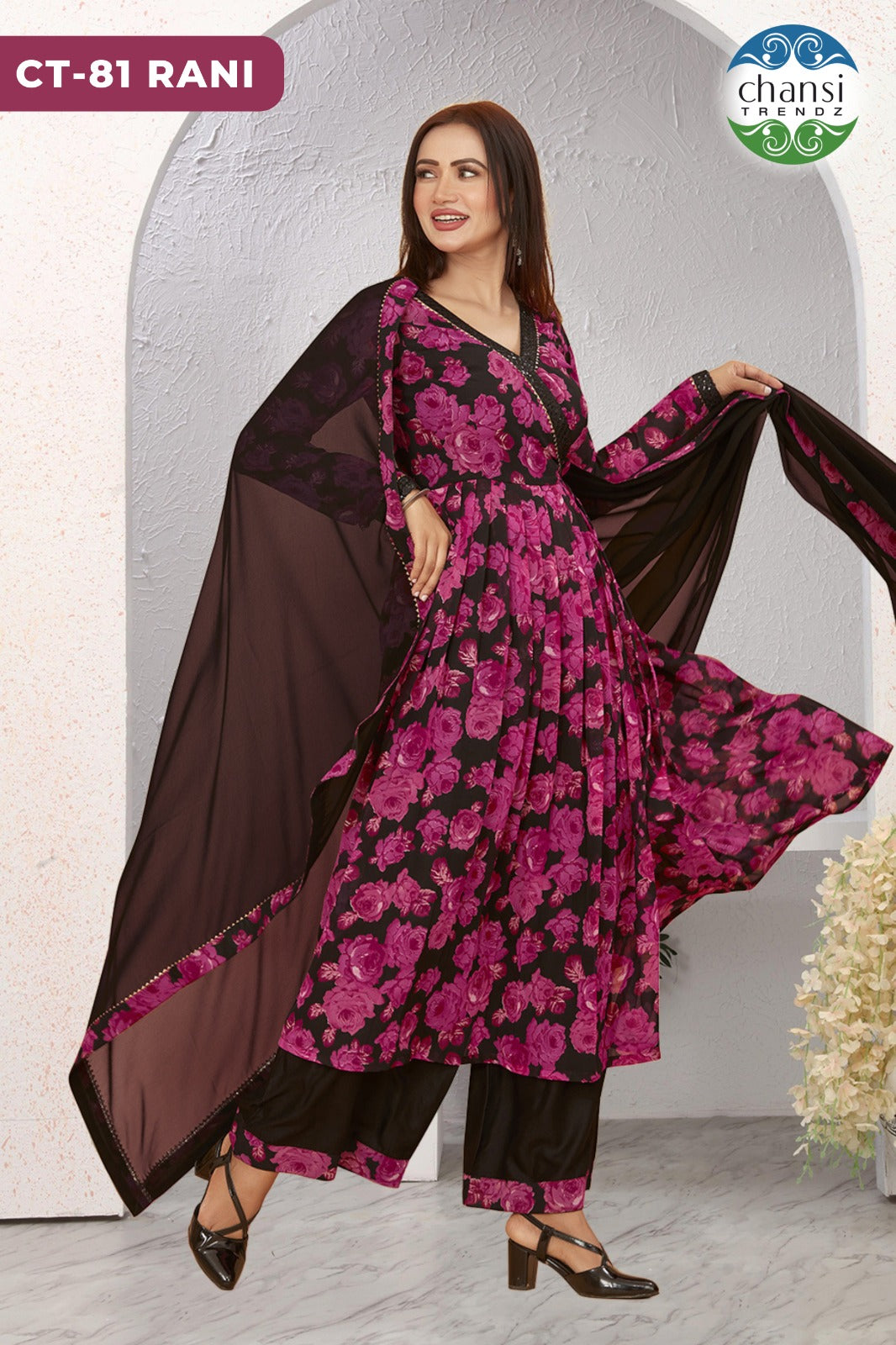 Ct-81 Rani Colors Chansi Trendz Georgette Readymade Suits