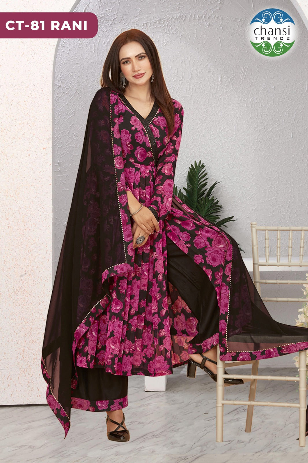 Ct-81 Rani Colors Chansi Trendz Georgette Readymade Suits