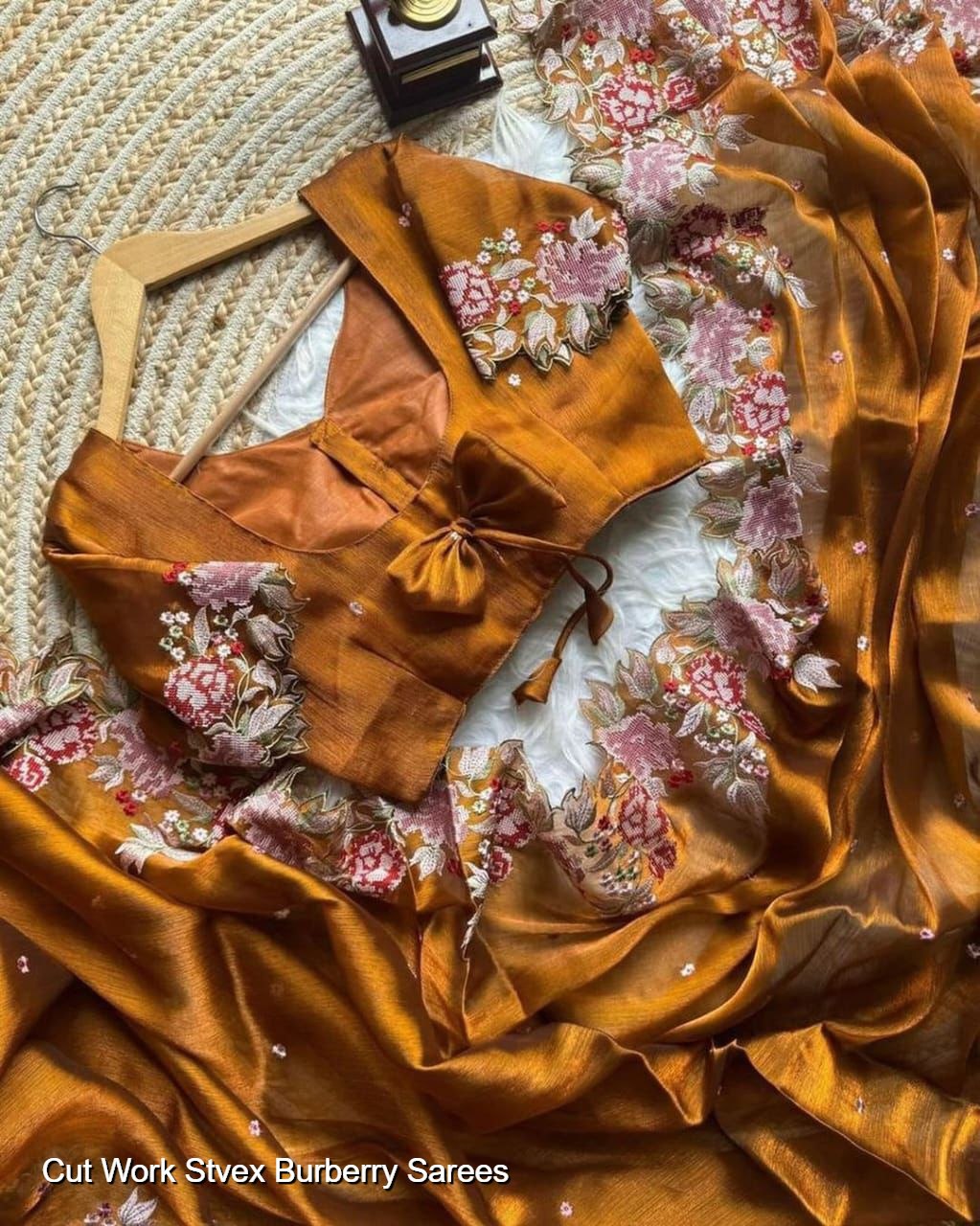 Cut Work Stvex Burberry Sarees