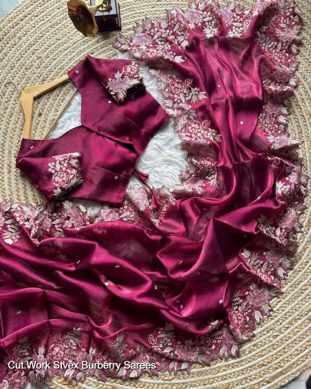 Cut Work Stvex Burberry Sarees
