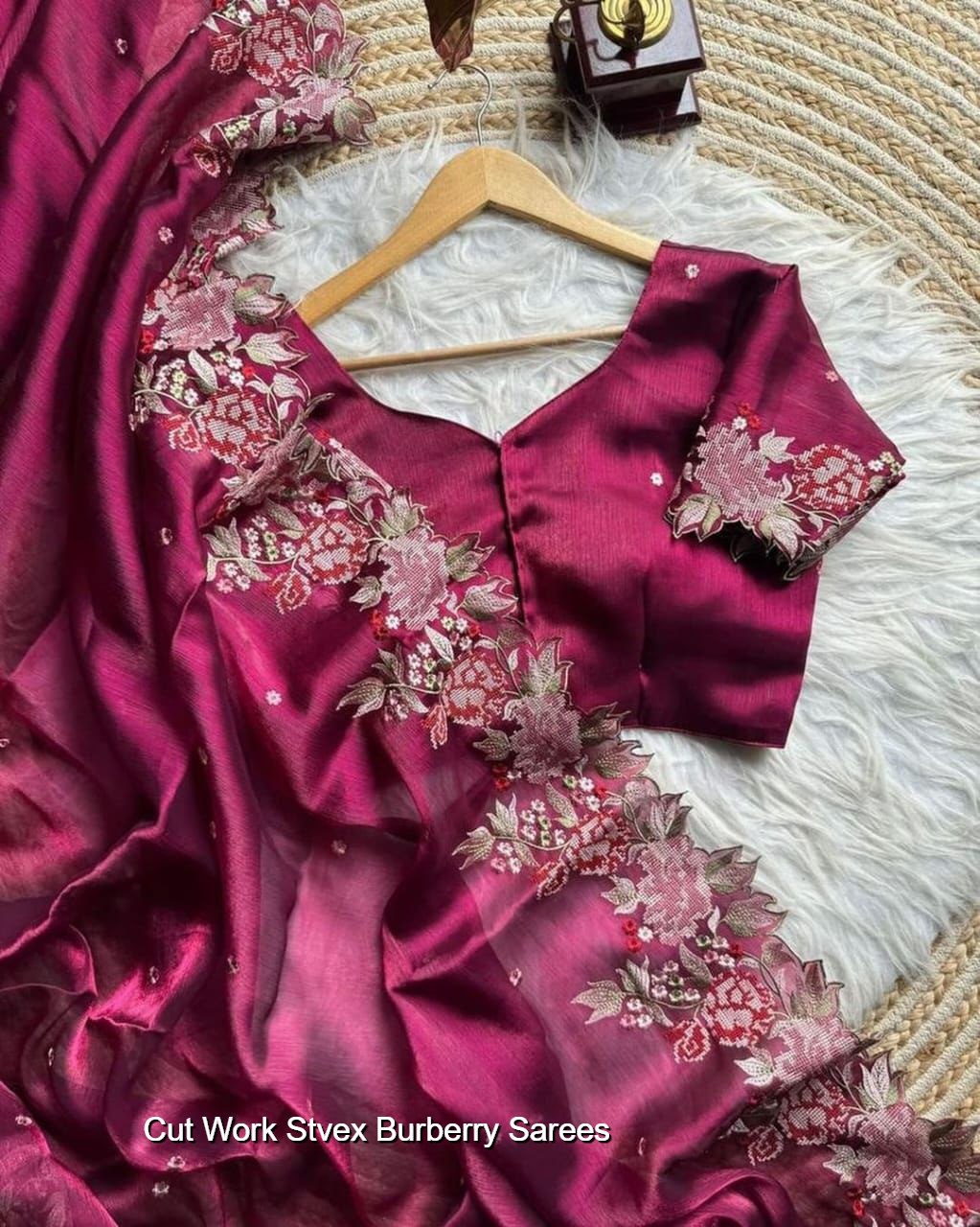 Cut Work Stvex Burberry Sarees