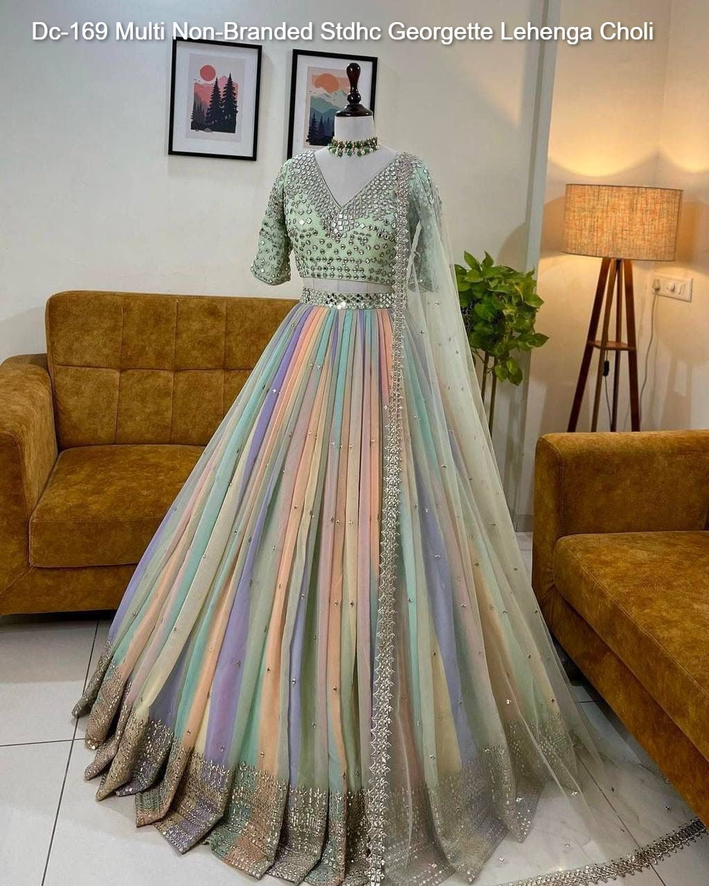 Dc-169 Multi Non-Branded Stdhc Georgette Lehenga Choli