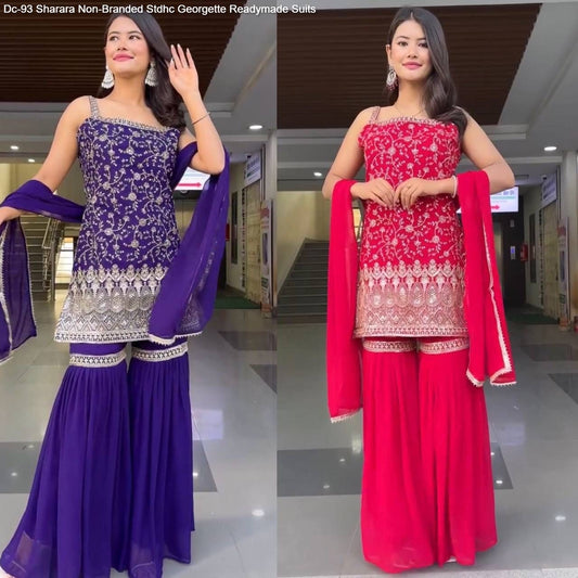 Dc-93 Sharara Non-Branded Stdhc Georgette Readymade Suits