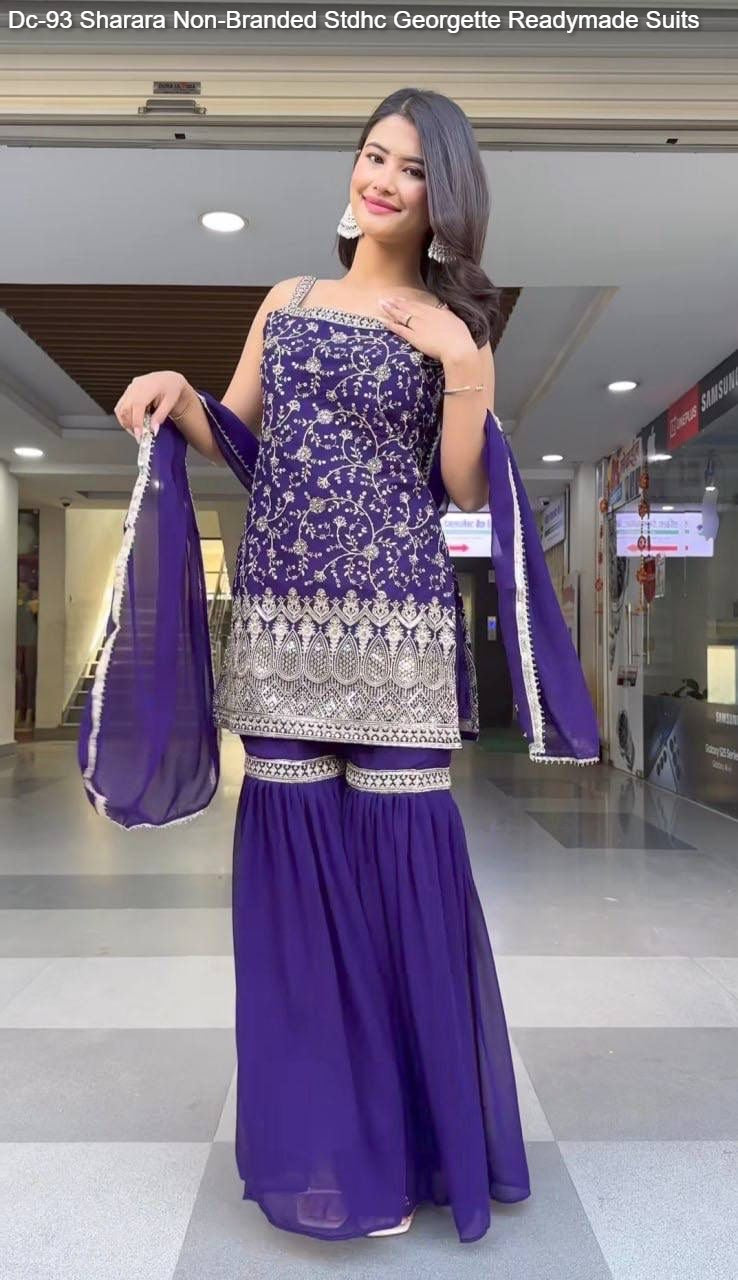 Dc-93 Sharara Non-Branded Stdhc Georgette Readymade Suits