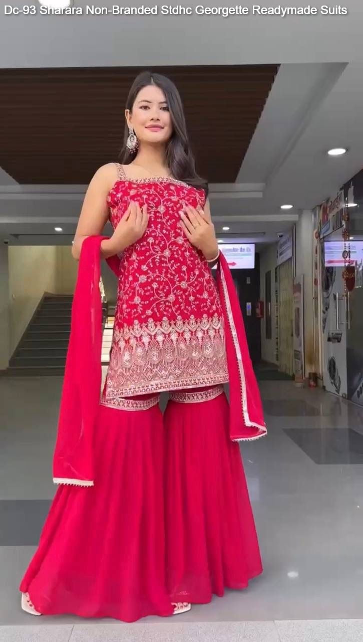 Dc-93 Sharara Non-Branded Stdhc Georgette Readymade Suits