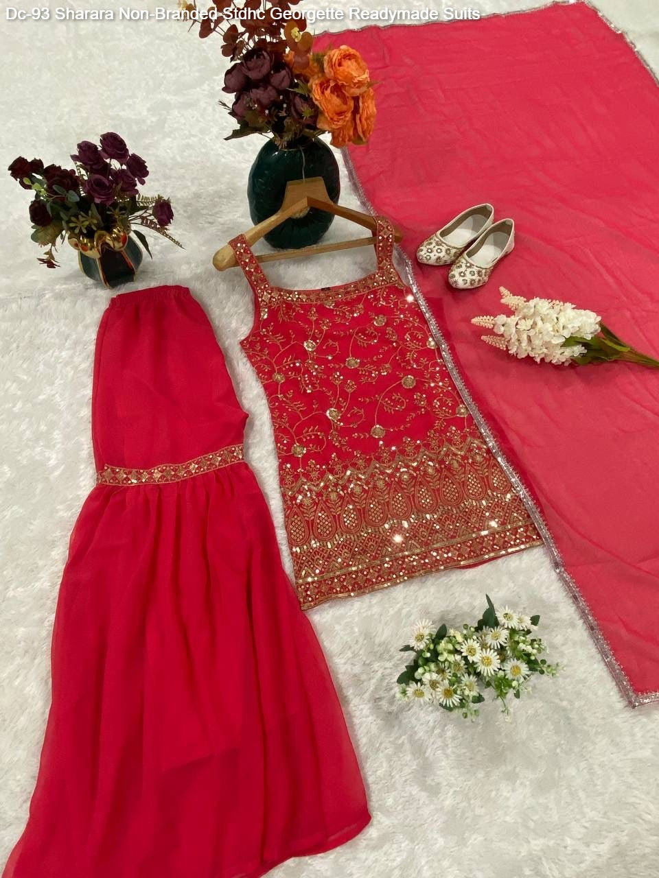 Dc-93 Sharara Non-Branded Stdhc Georgette Readymade Suits