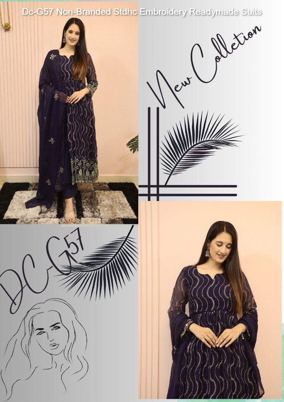 Dc-G57 Non-Branded Stdhc Embroidery Readymade Suits