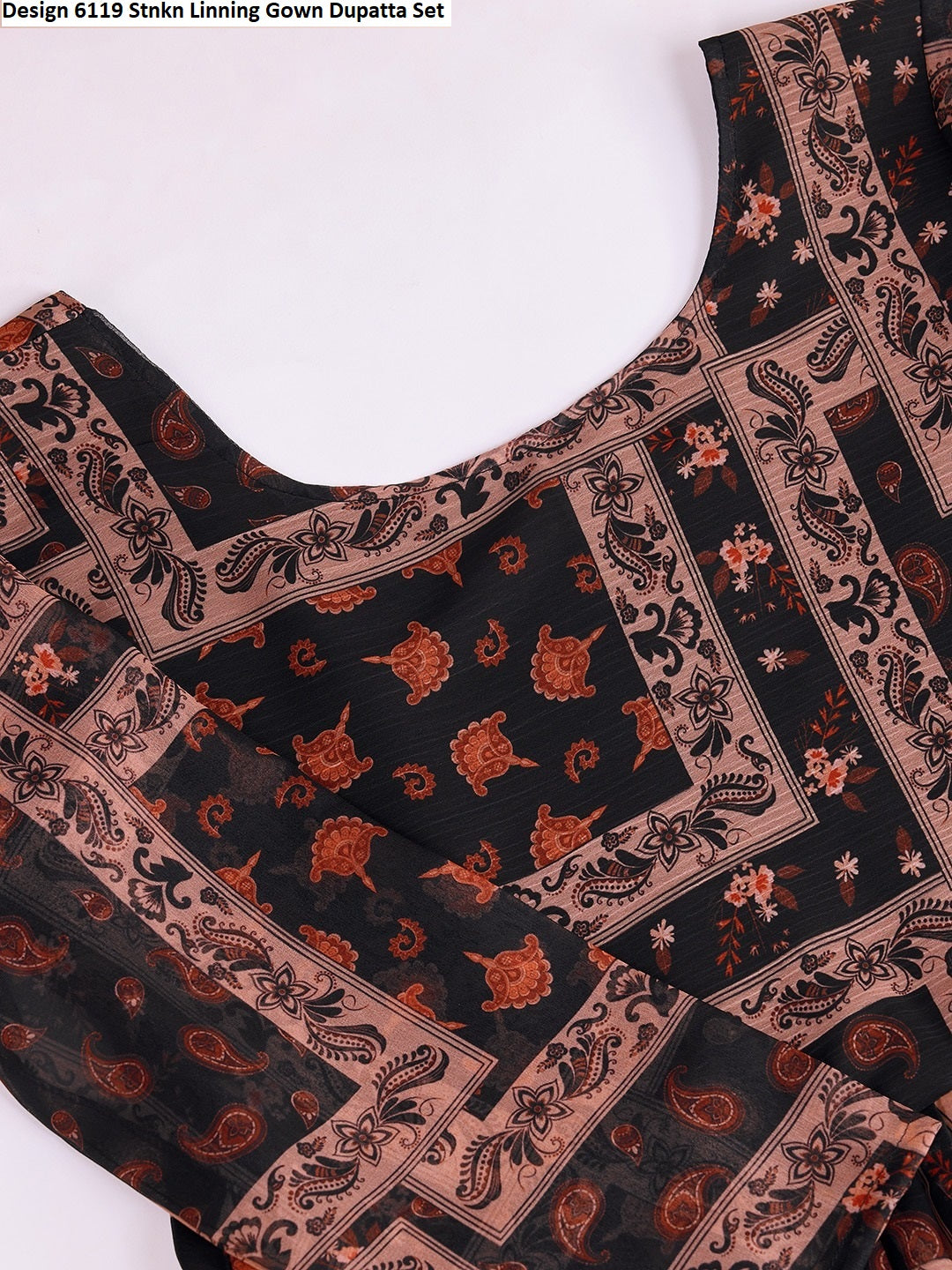 Design 6119 Stnkn Linning Gown Dupatta Set