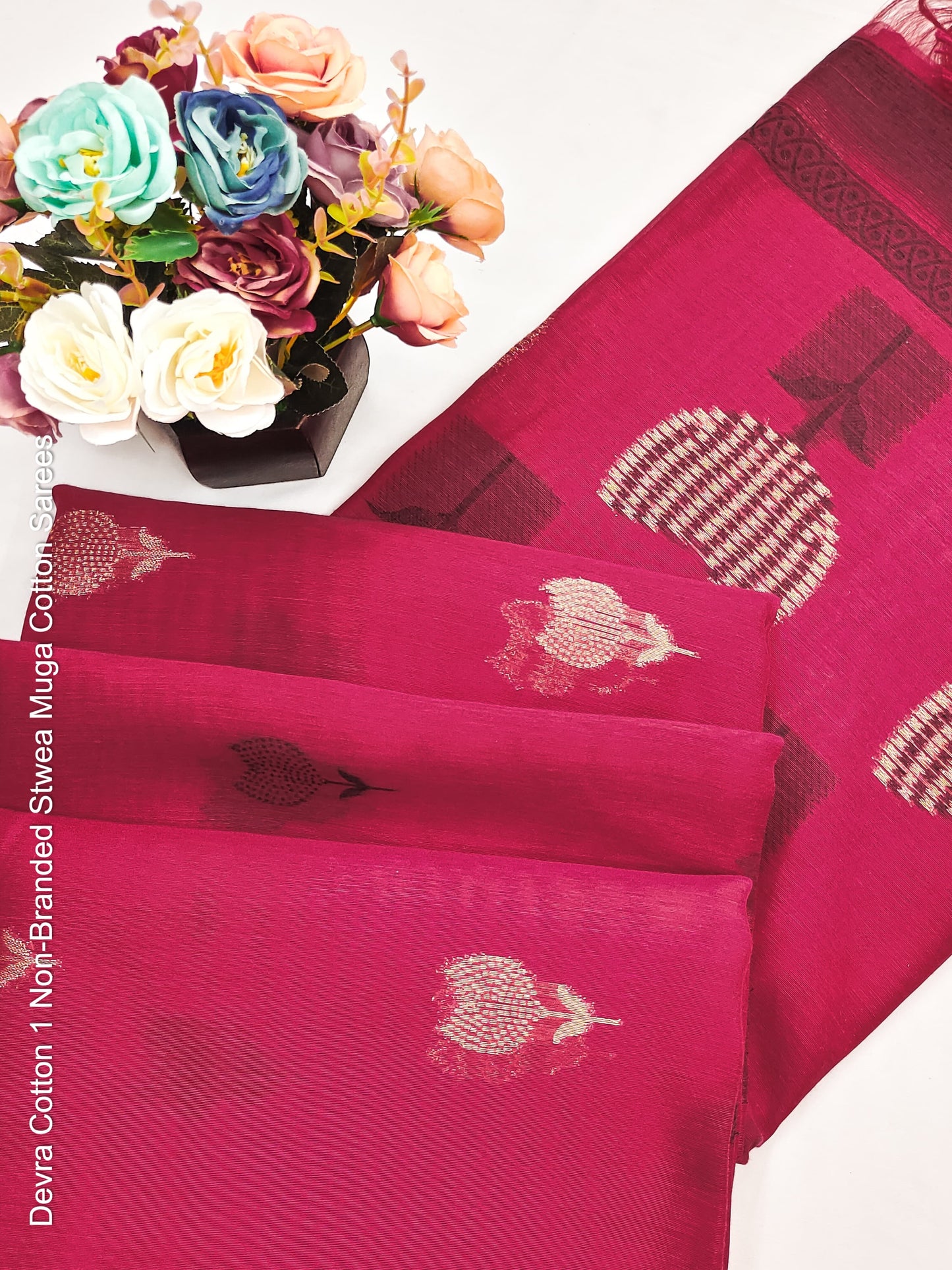 Devra Cotton 1 Non-Branded Stwea Muga Cotton Sarees