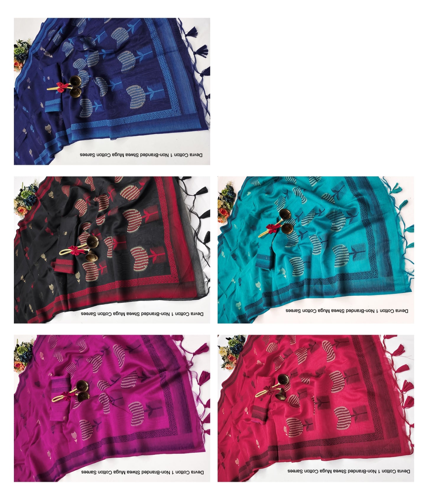 Devra Cotton 1 Non-Branded Stwea Muga Cotton Sarees