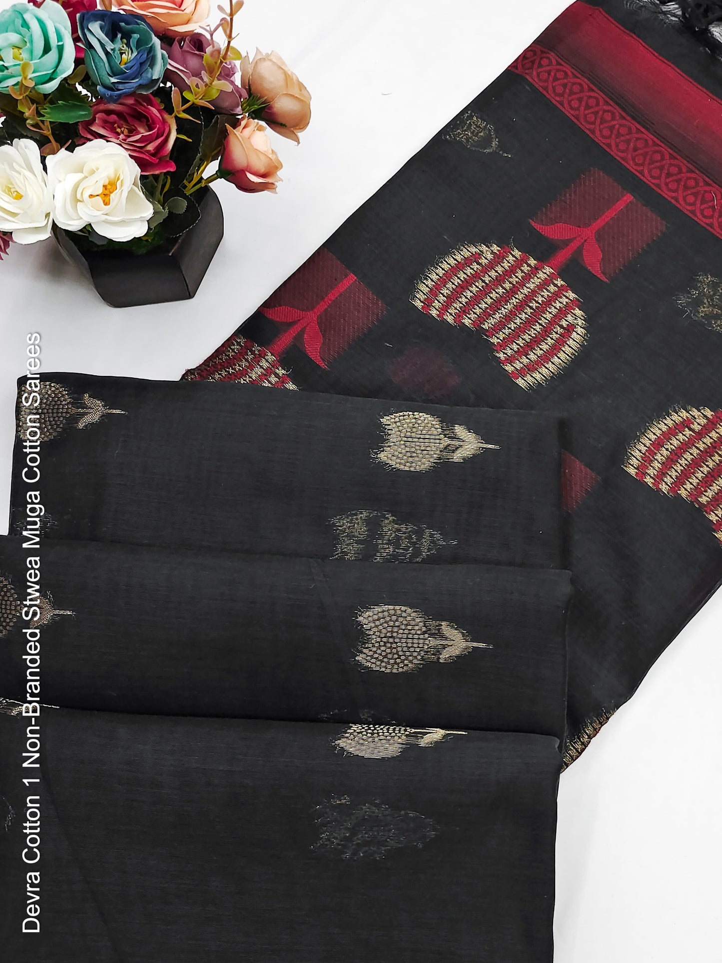 Devra Cotton 1 Non-Branded Stwea Muga Cotton Sarees