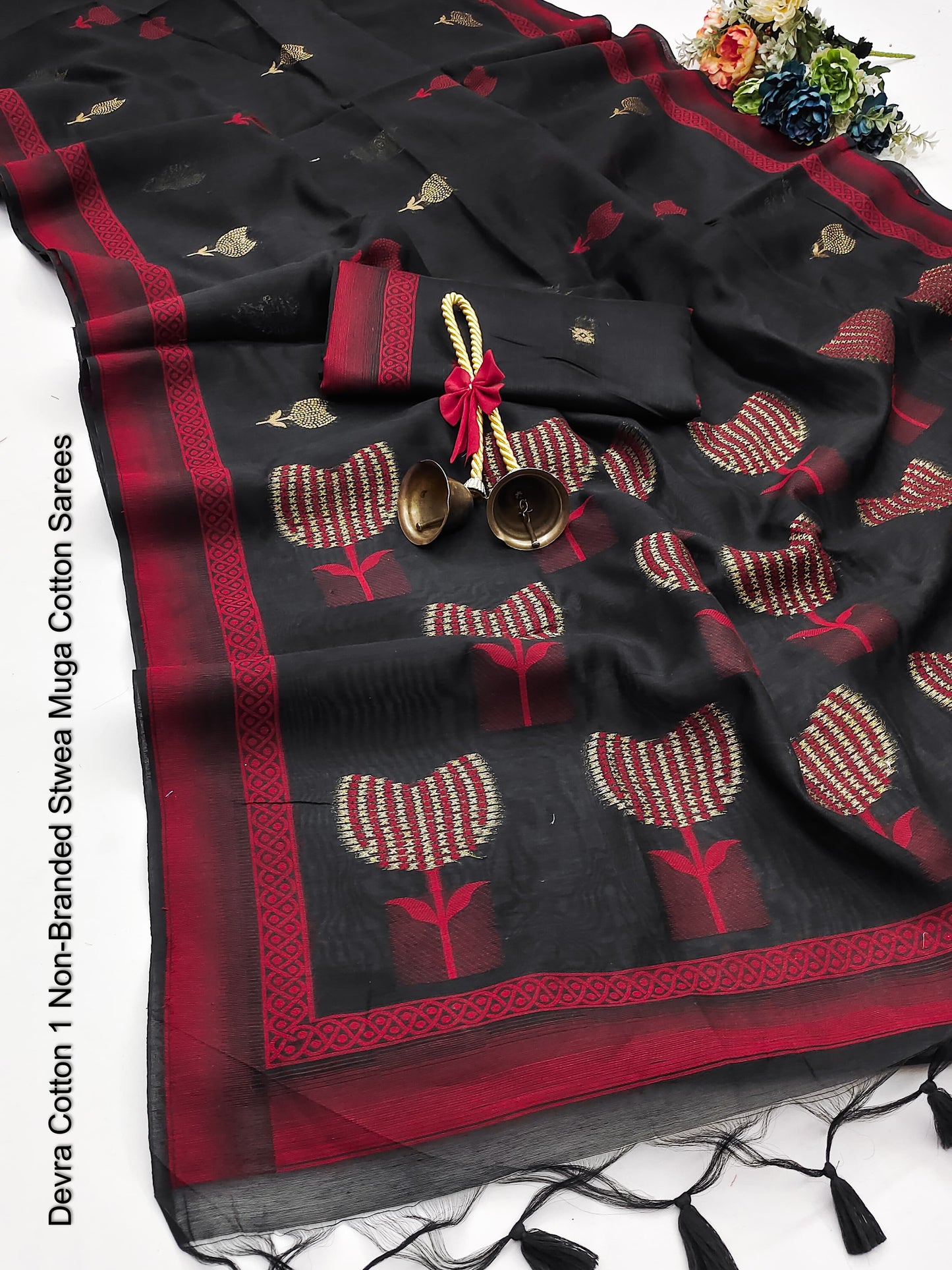 Devra Cotton 1 Non-Branded Stwea Muga Cotton Sarees