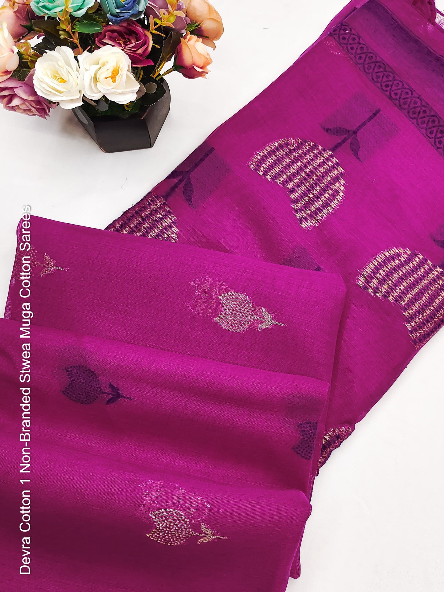 Devra Cotton 1 Non-Branded Stwea Muga Cotton Sarees