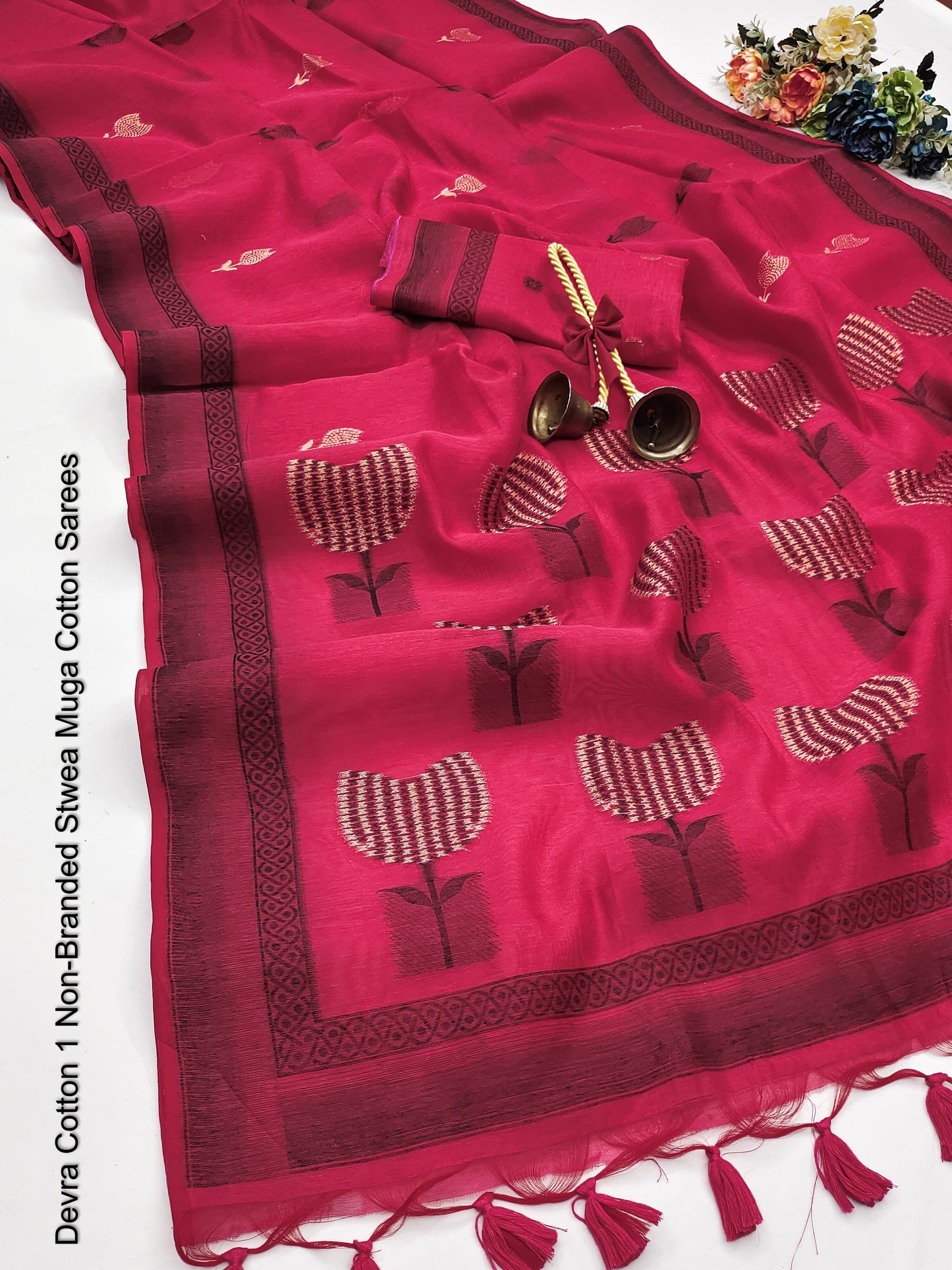 Devra Cotton 1 Non-Branded Stwea Muga Cotton Sarees