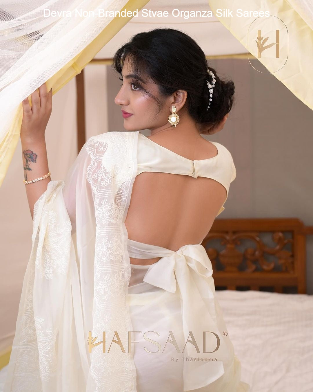 Devra Non-Branded Stvae Organza Silk Sarees