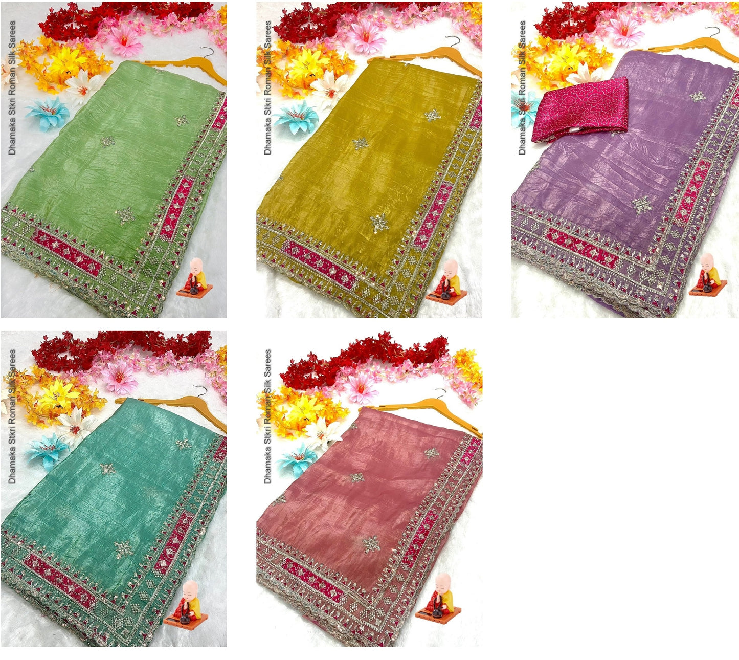 Dhamaka Stkri Roman Silk Sarees
