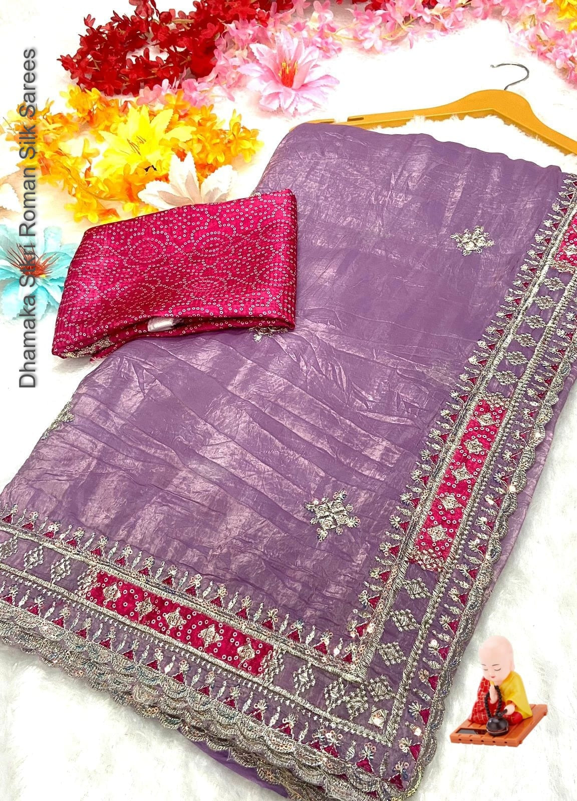 Dhamaka Stkri Roman Silk Sarees