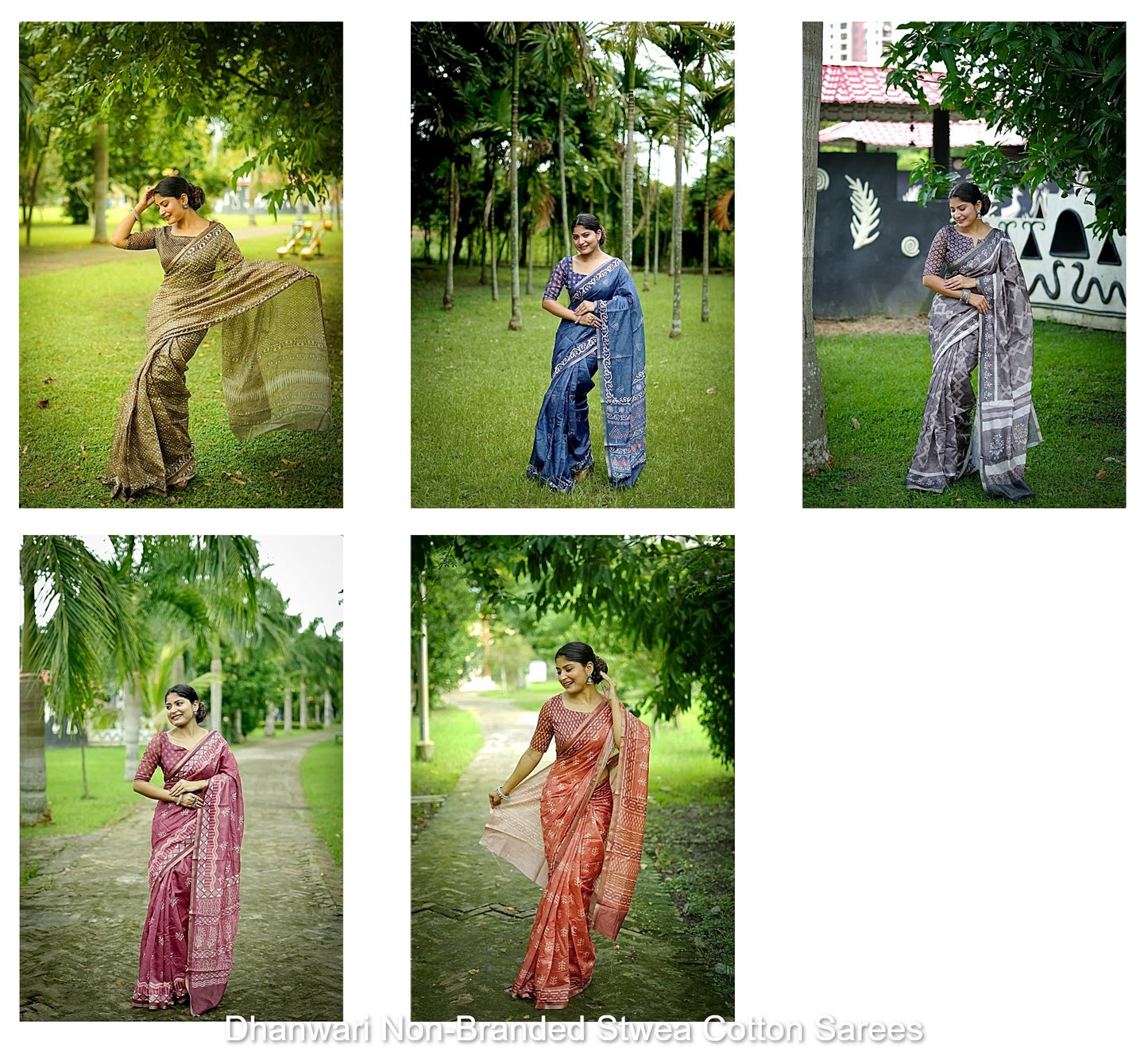 Dhanwari Non-Branded Stwea Cotton Sarees