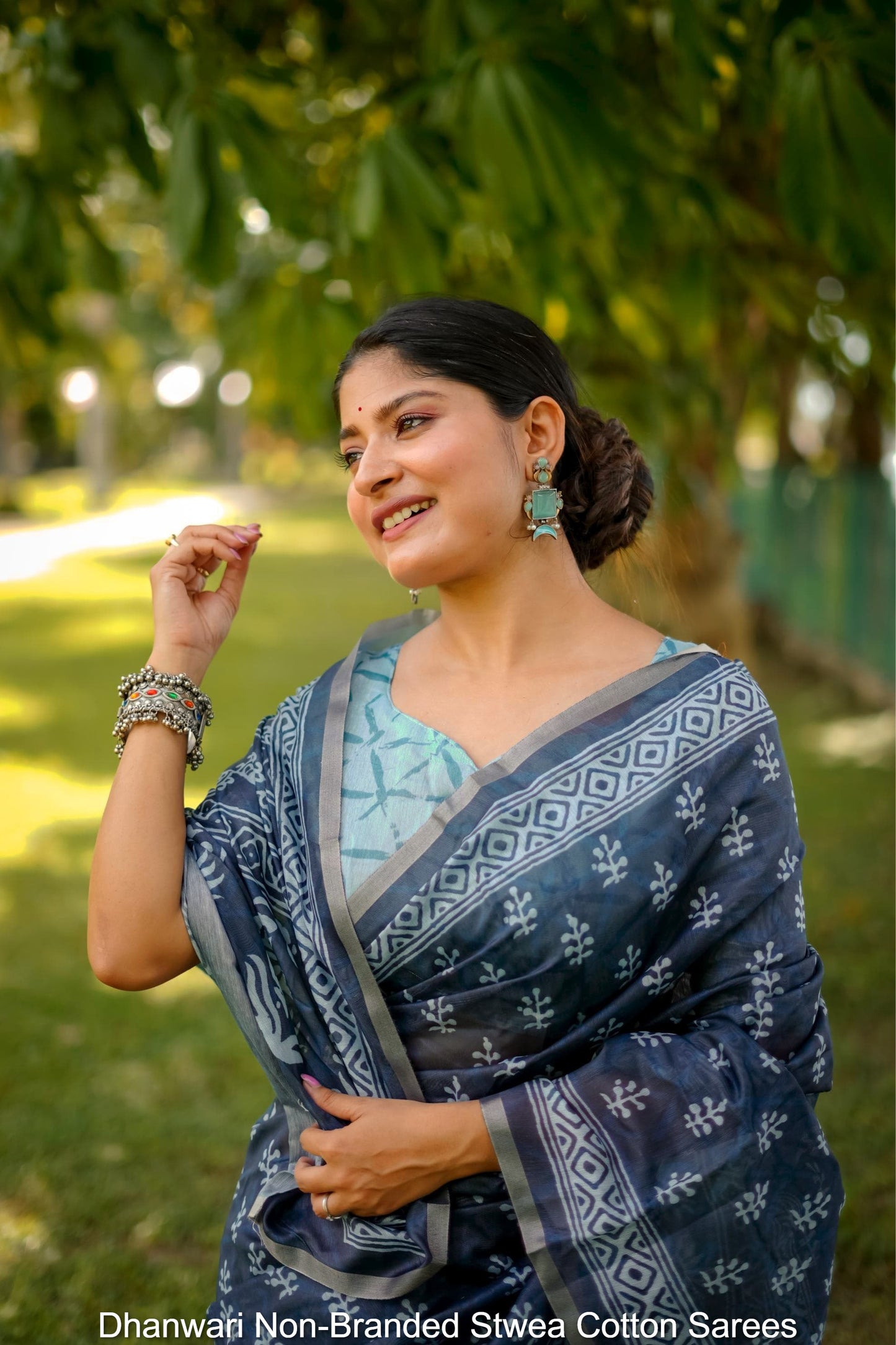 Dhanwari Non-Branded Stwea Cotton Sarees