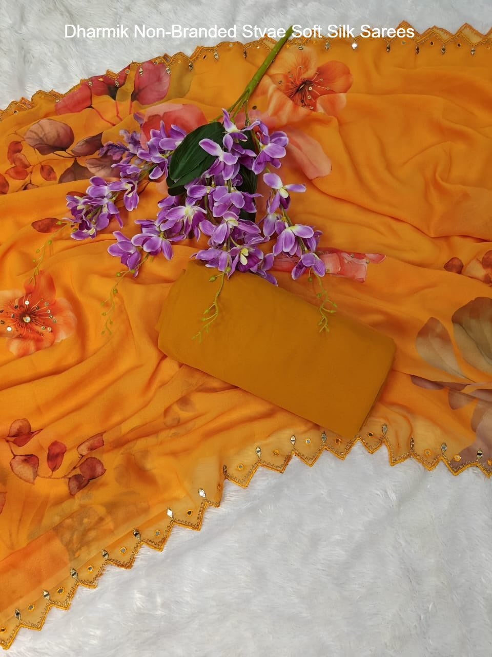 Dharmik Non-Branded Stvae Soft Silk Sarees