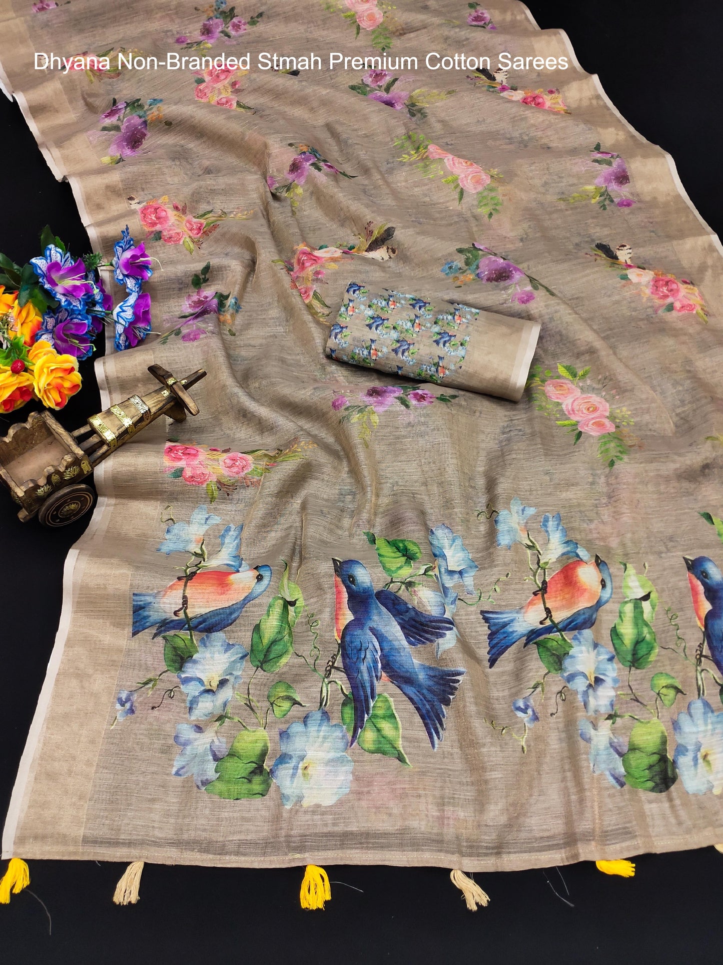 Dhyana Non-Branded Stmah Premium Cotton Sarees