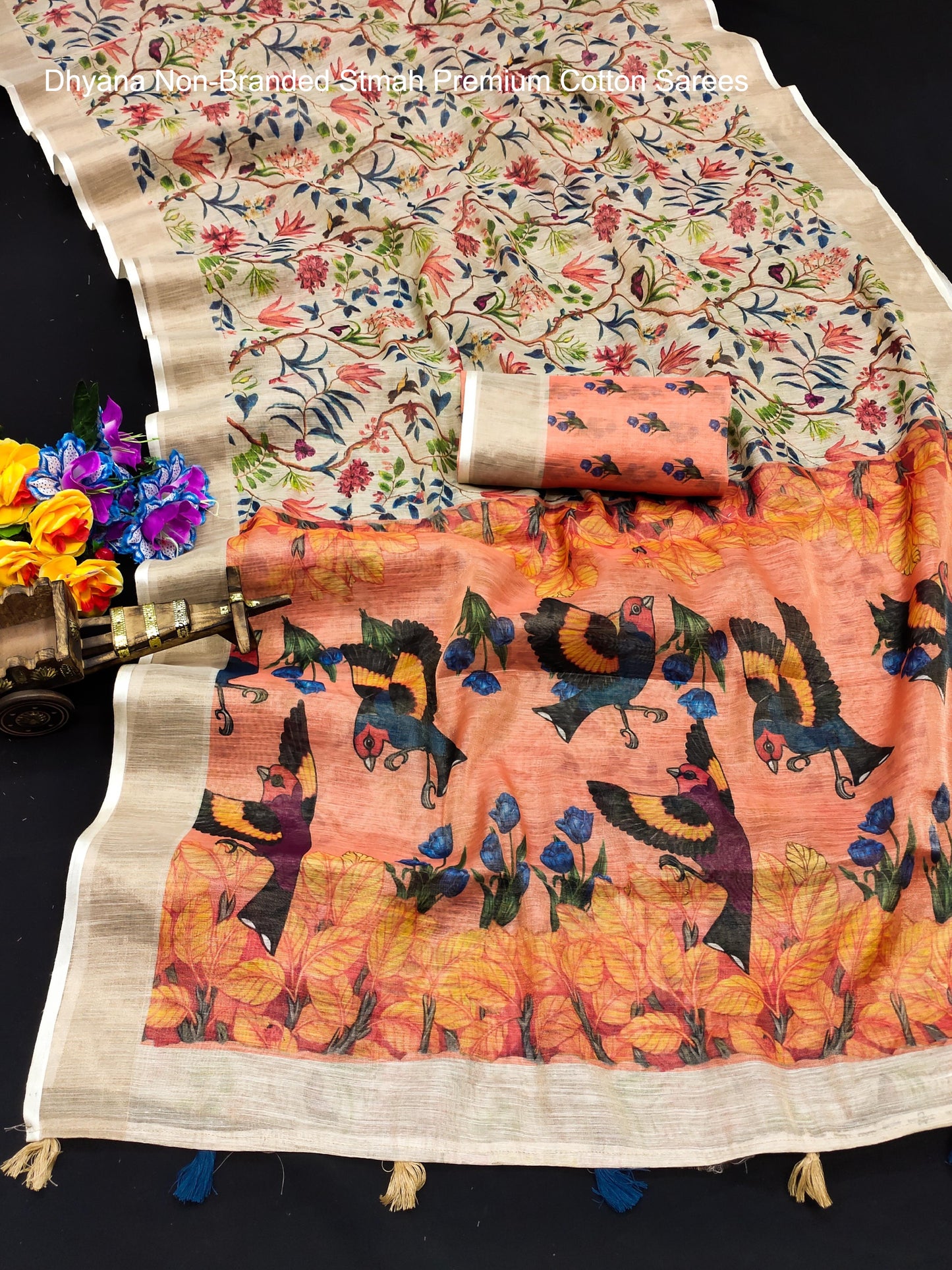 Dhyana Non-Branded Stmah Premium Cotton Sarees