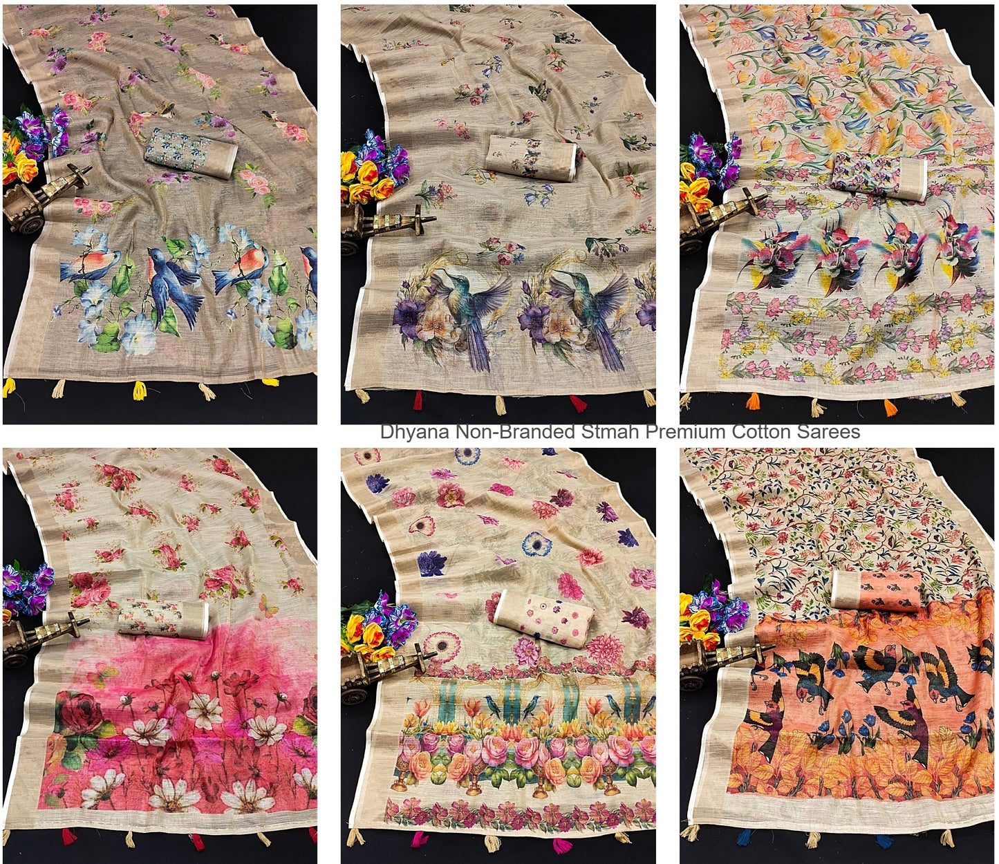 Dhyana Non-Branded Stmah Premium Cotton Sarees