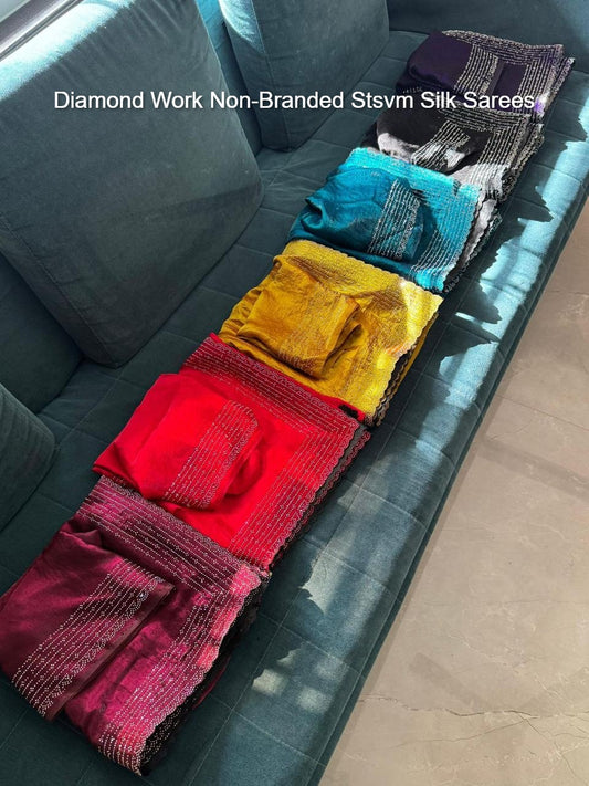 Diamond Work Non-Branded Stsvm Silk Sarees