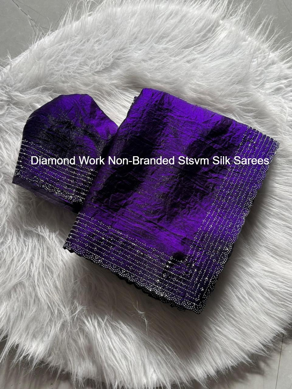 Diamond Work Non-Branded Stsvm Silk Sarees