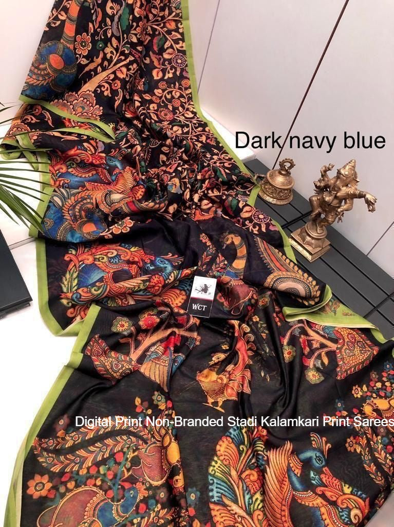 Digital Print Non-Branded Stadi Kalamkari Print Sarees
