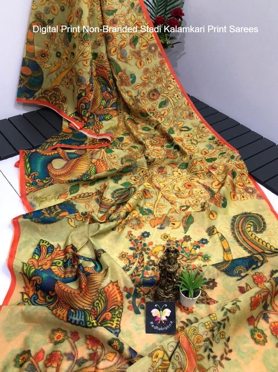Digital Print Non-Branded Stadi Kalamkari Print Sarees