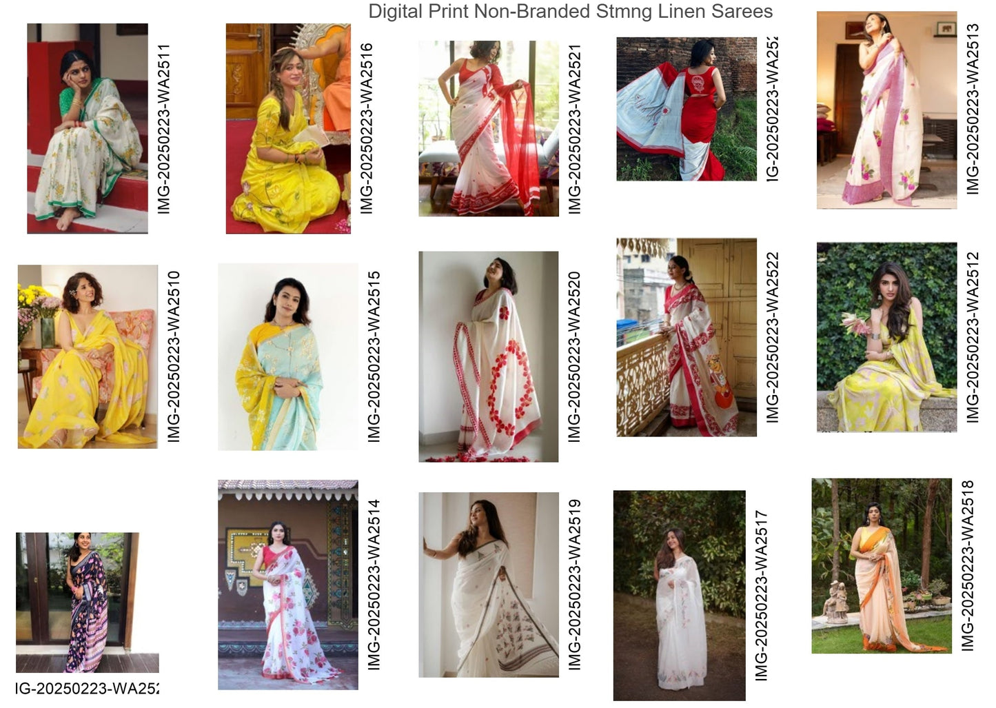 Digital Print Non-Branded Stmng Linen Sarees