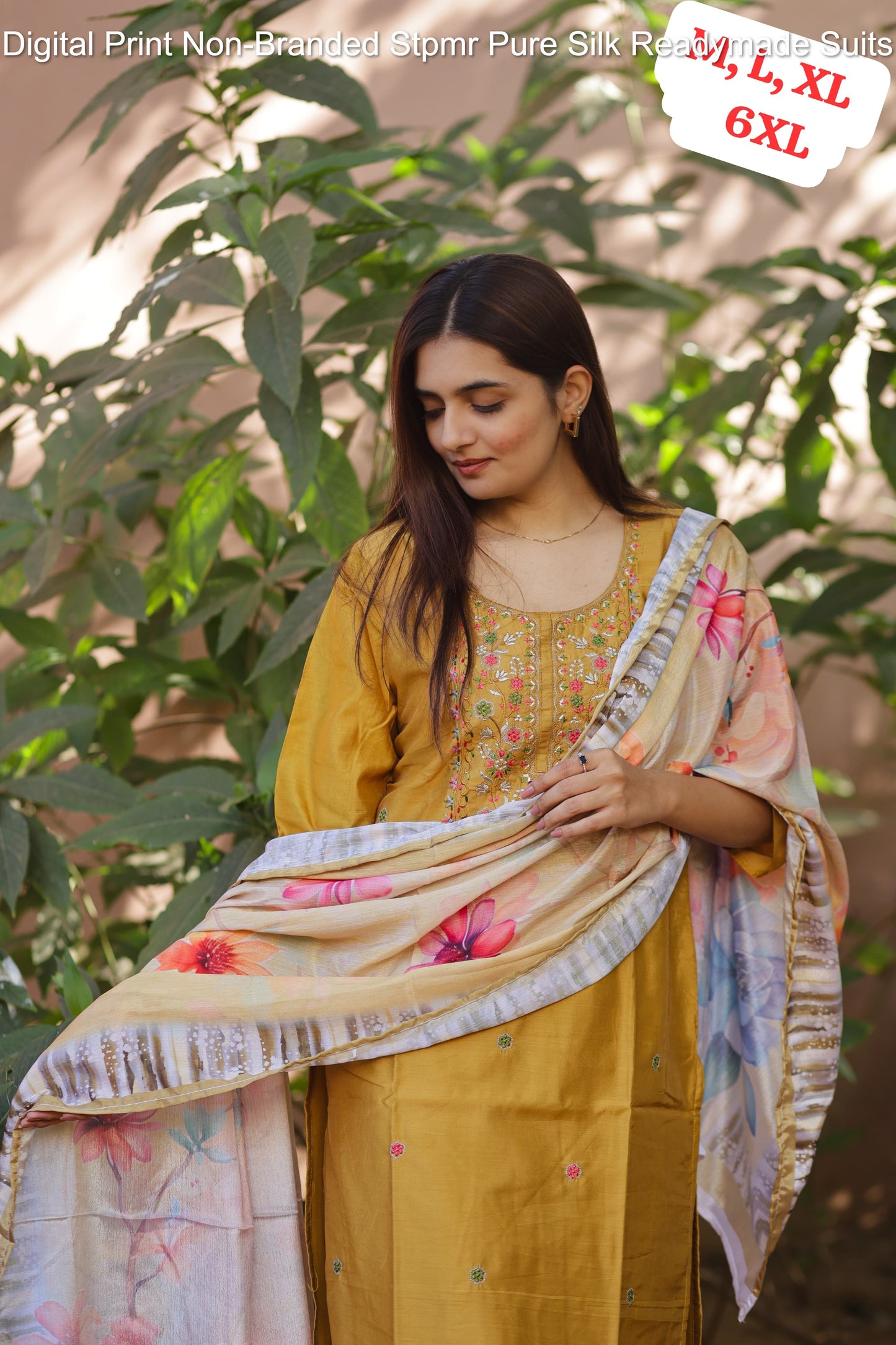 Digital Print Non-Branded Stpmr Pure Silk Readymade Suits