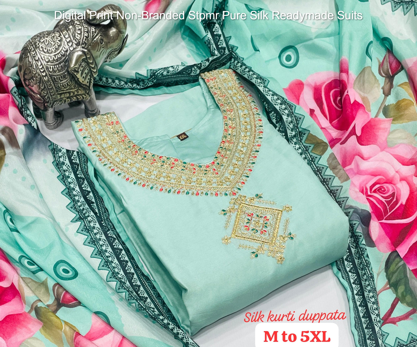 Digital Print Non-Branded Stpmr Pure Silk Readymade Suits