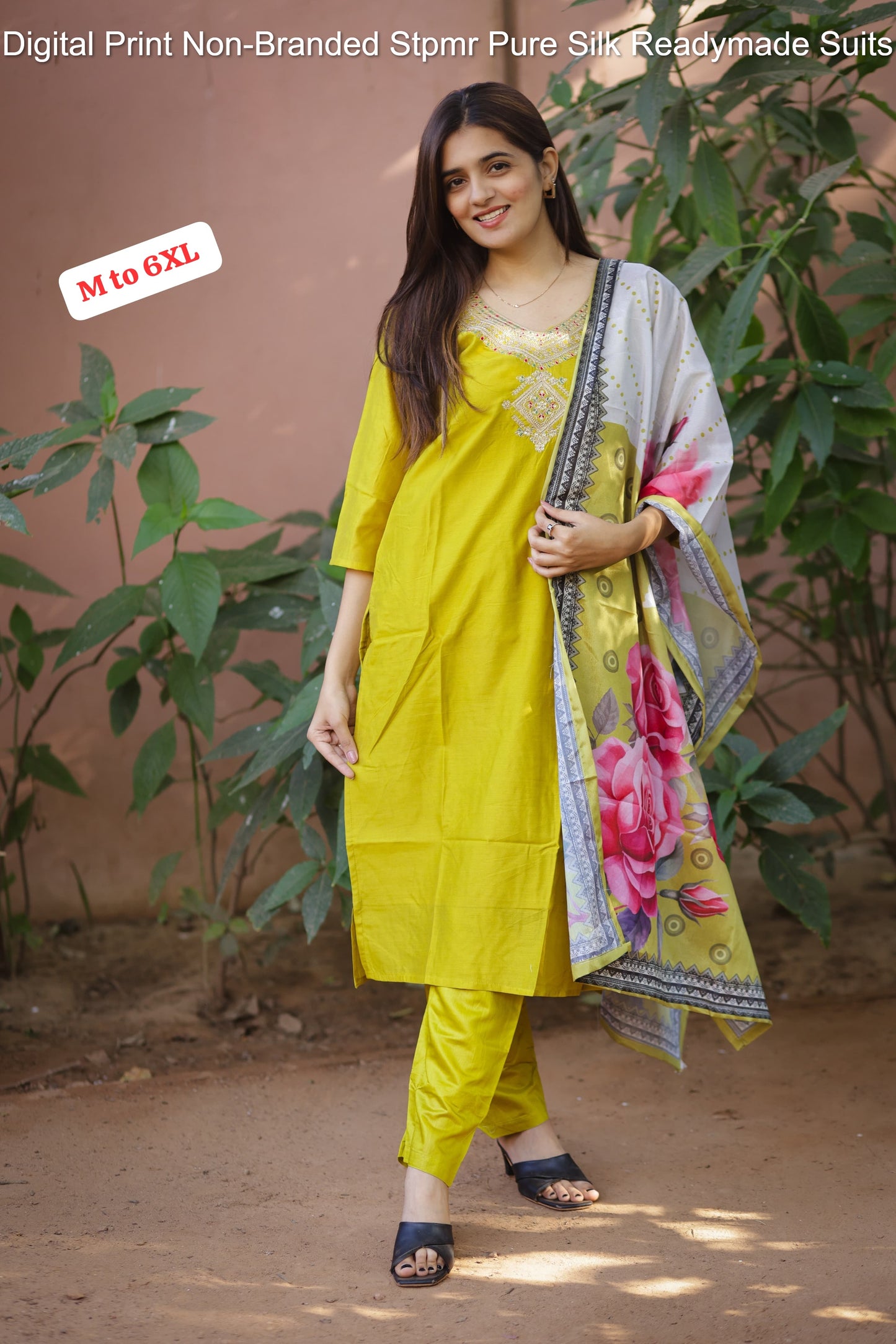 Digital Print Non-Branded Stpmr Pure Silk Readymade Suits