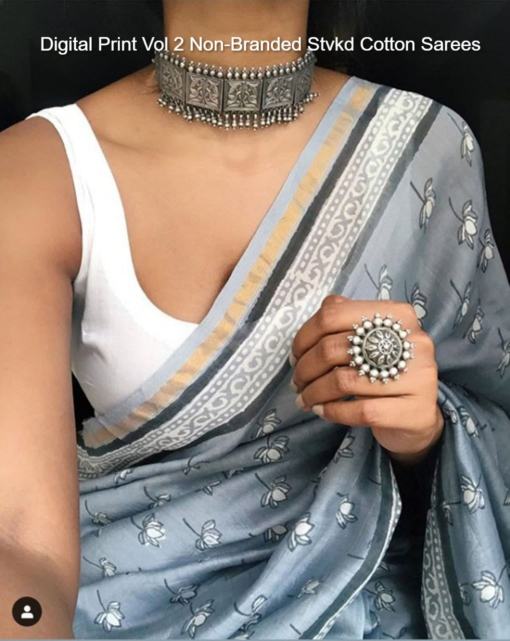 Digital Print Vol 2 Non-Branded Stvkd Cotton Sarees