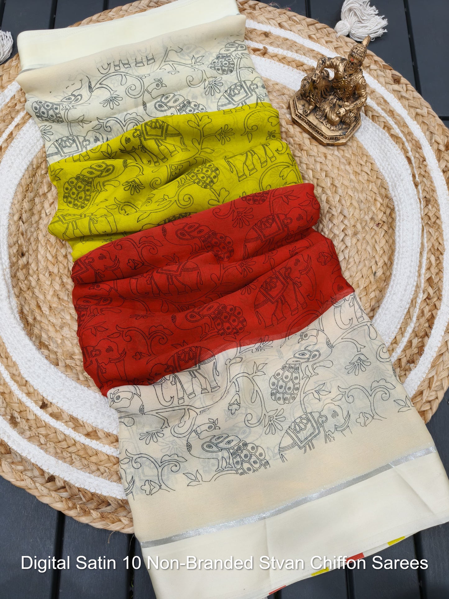 Digital Satin 10 Non-Branded Stvan Chiffon Sarees