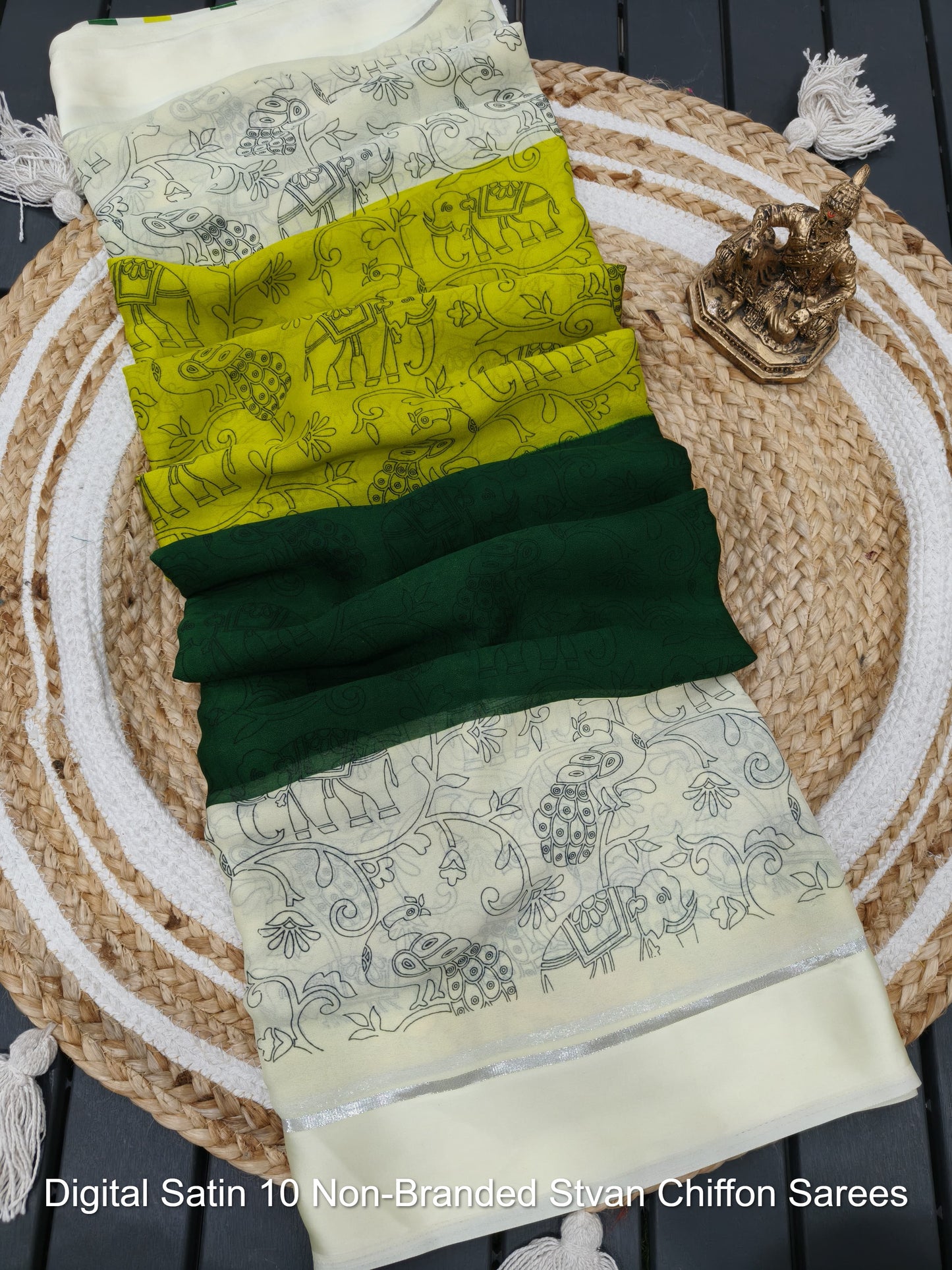 Digital Satin 10 Non-Branded Stvan Chiffon Sarees