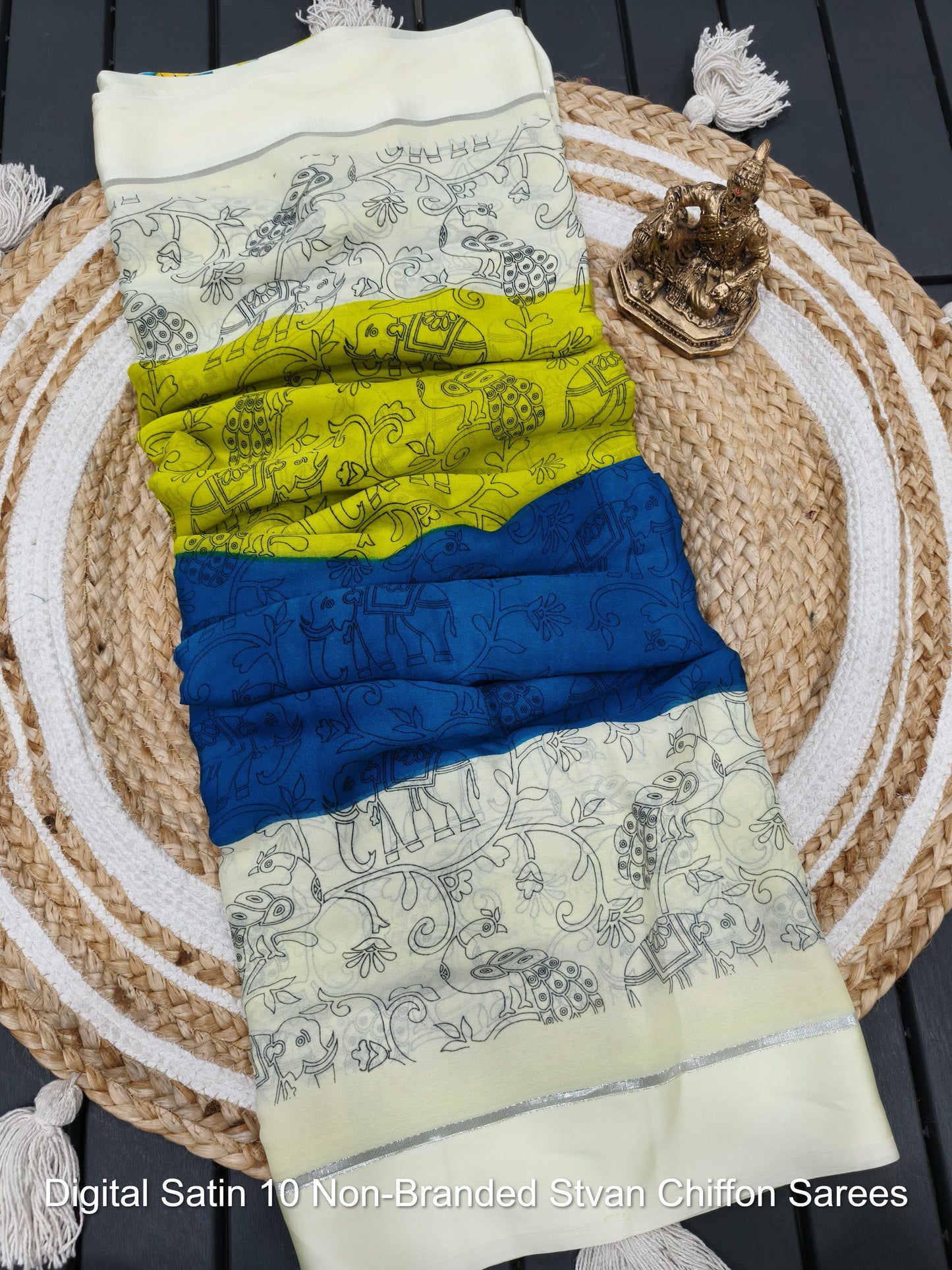 Digital Satin 10 Non-Branded Stvan Chiffon Sarees