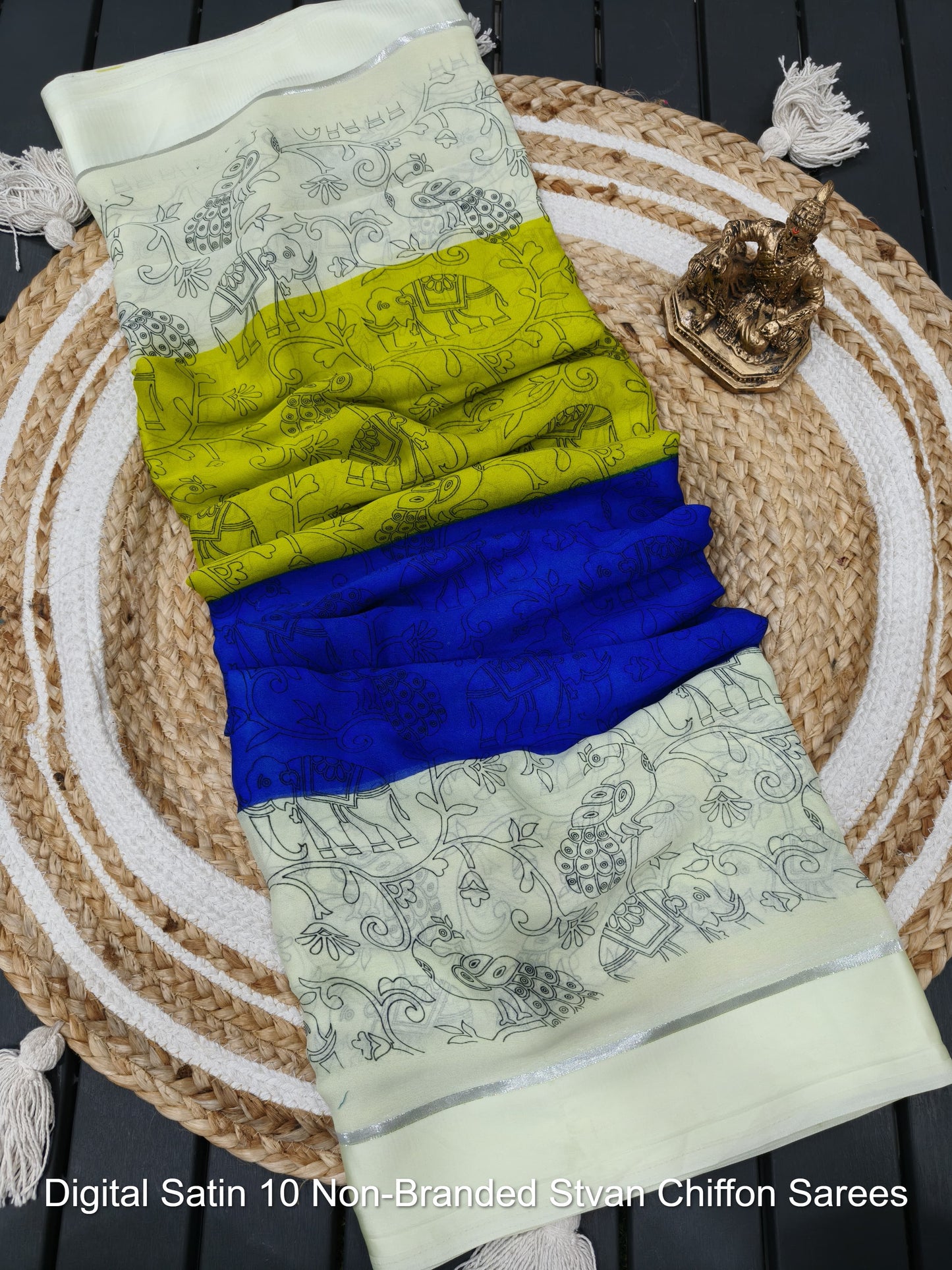 Digital Satin 10 Non-Branded Stvan Chiffon Sarees