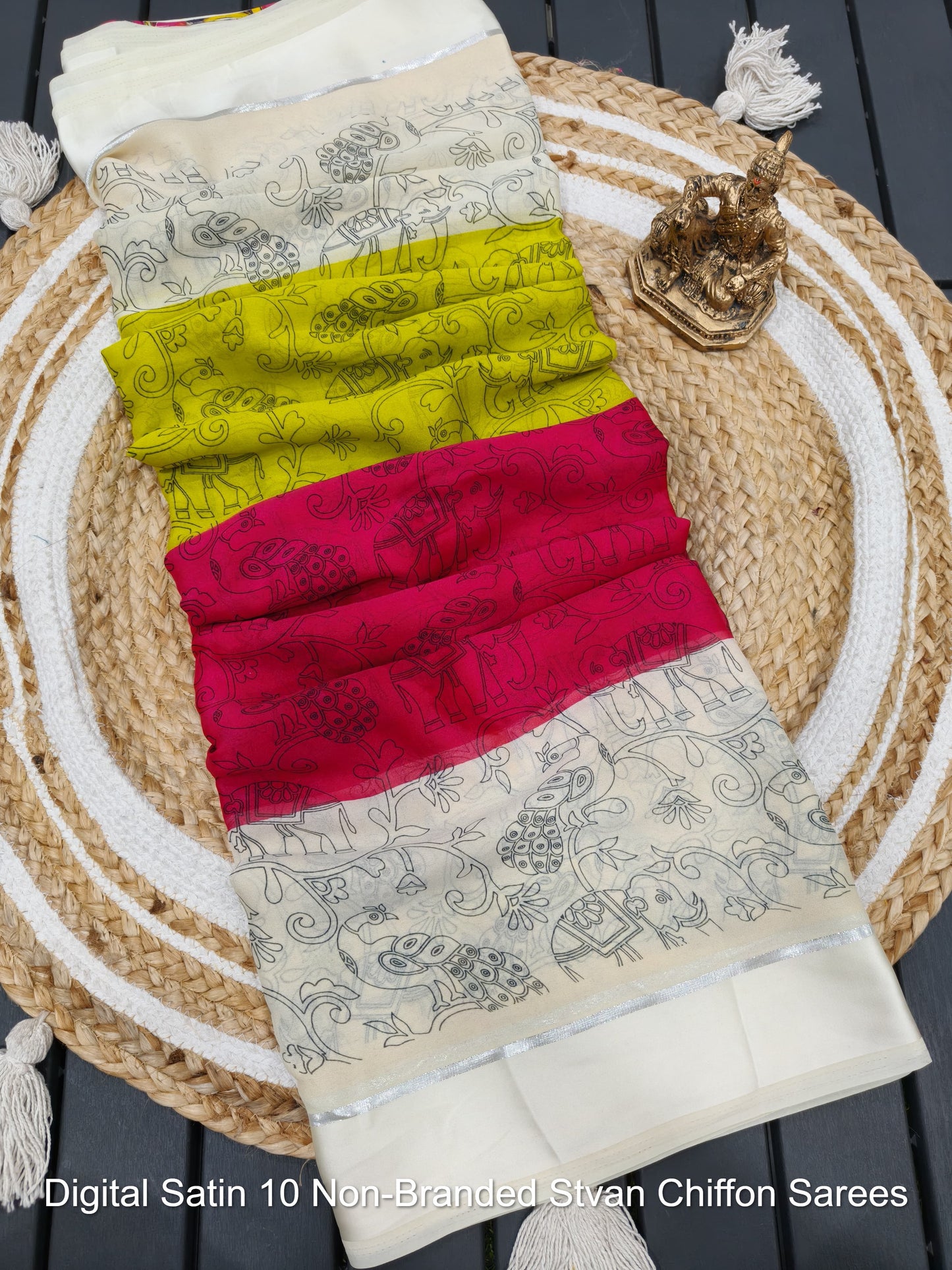 Digital Satin 10 Non-Branded Stvan Chiffon Sarees