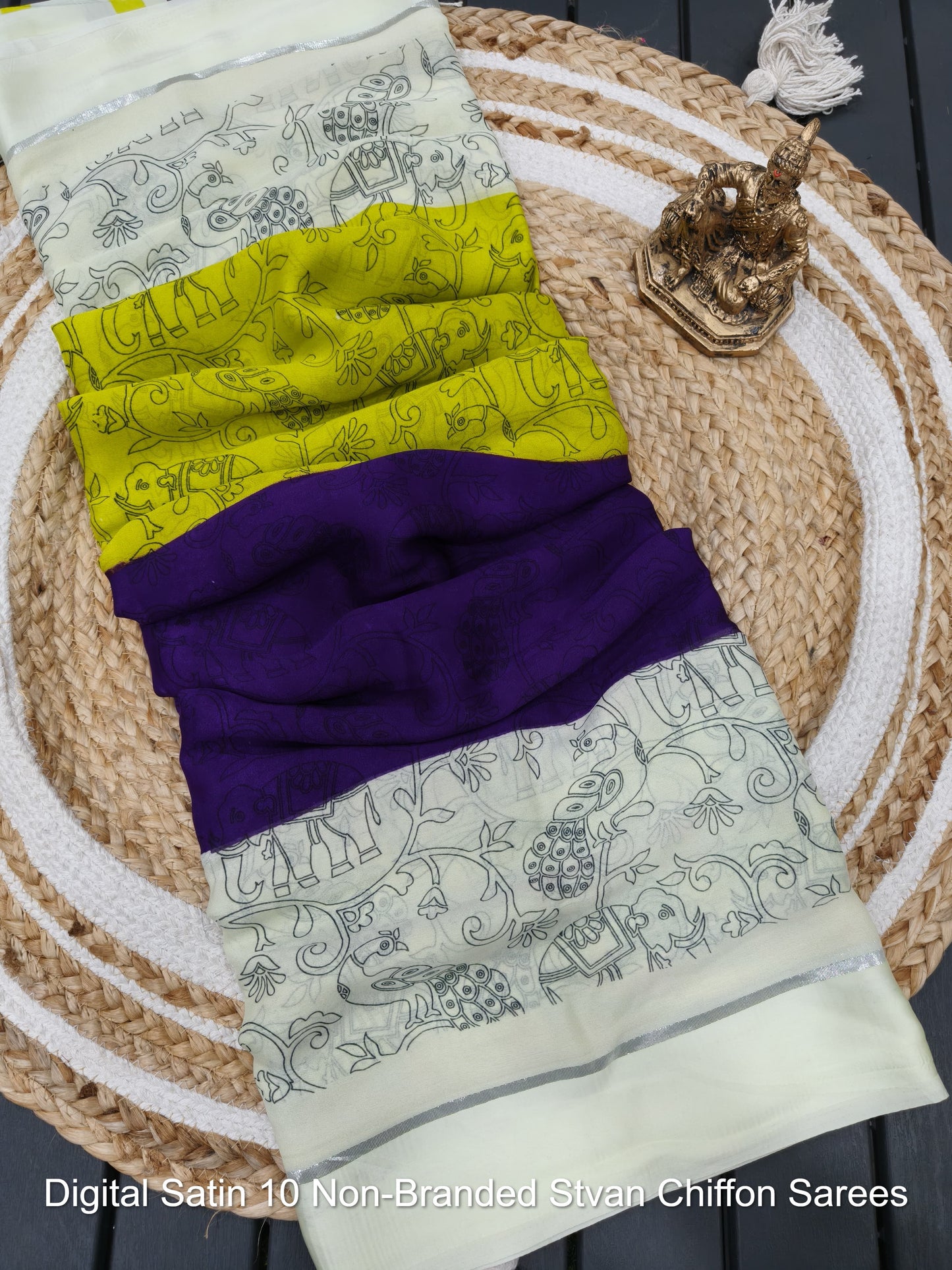 Digital Satin 10 Non-Branded Stvan Chiffon Sarees