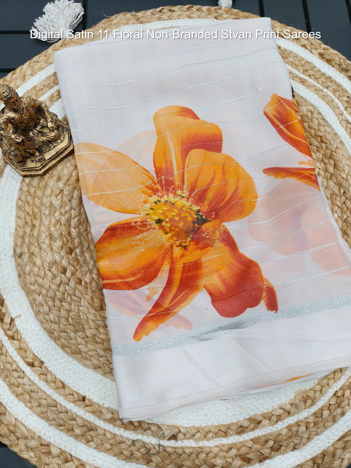 Digital Satin 11 Floral Non-Branded Stvan Print Sarees