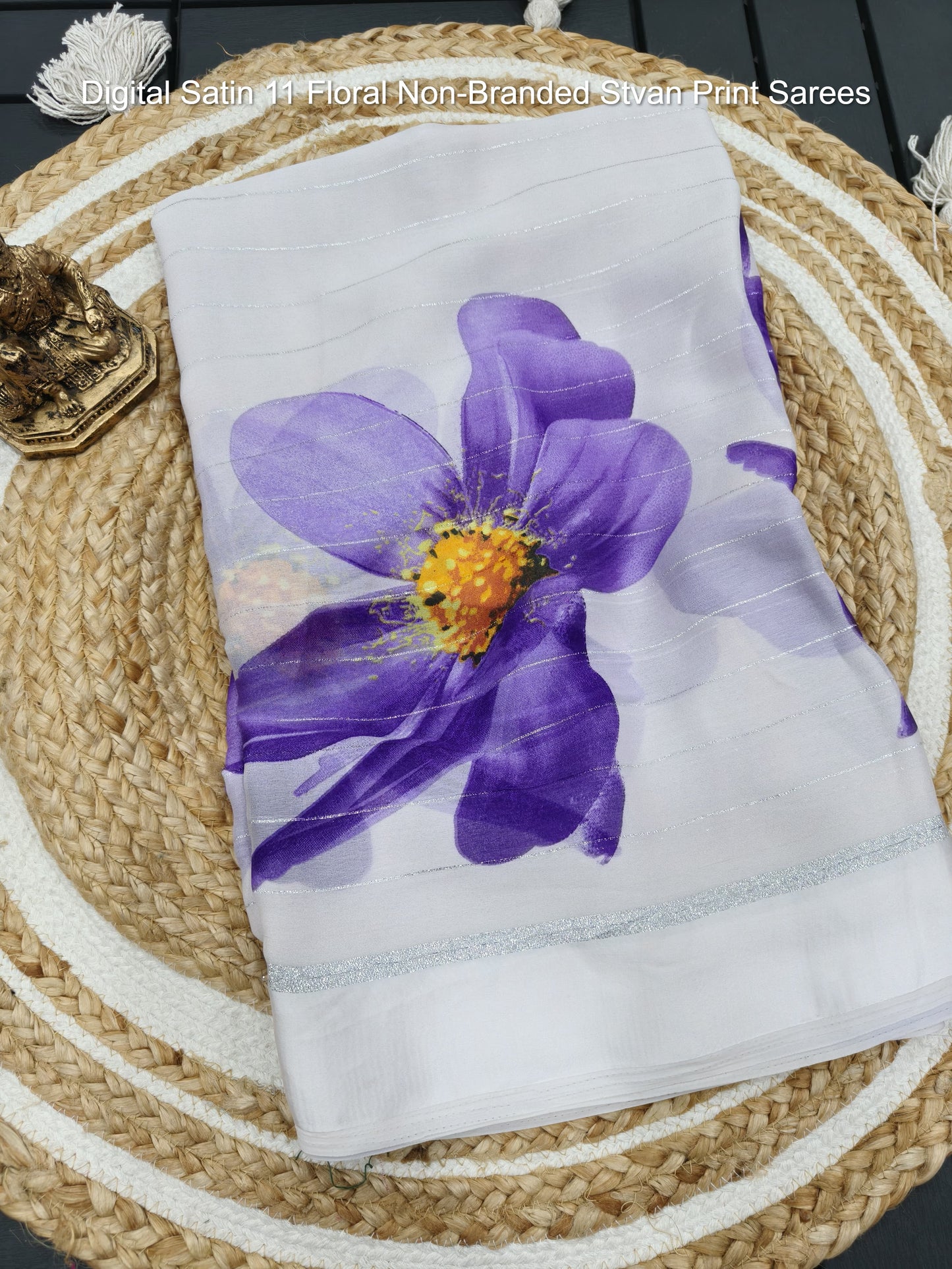 Digital Satin 11 Floral Non-Branded Stvan Print Sarees