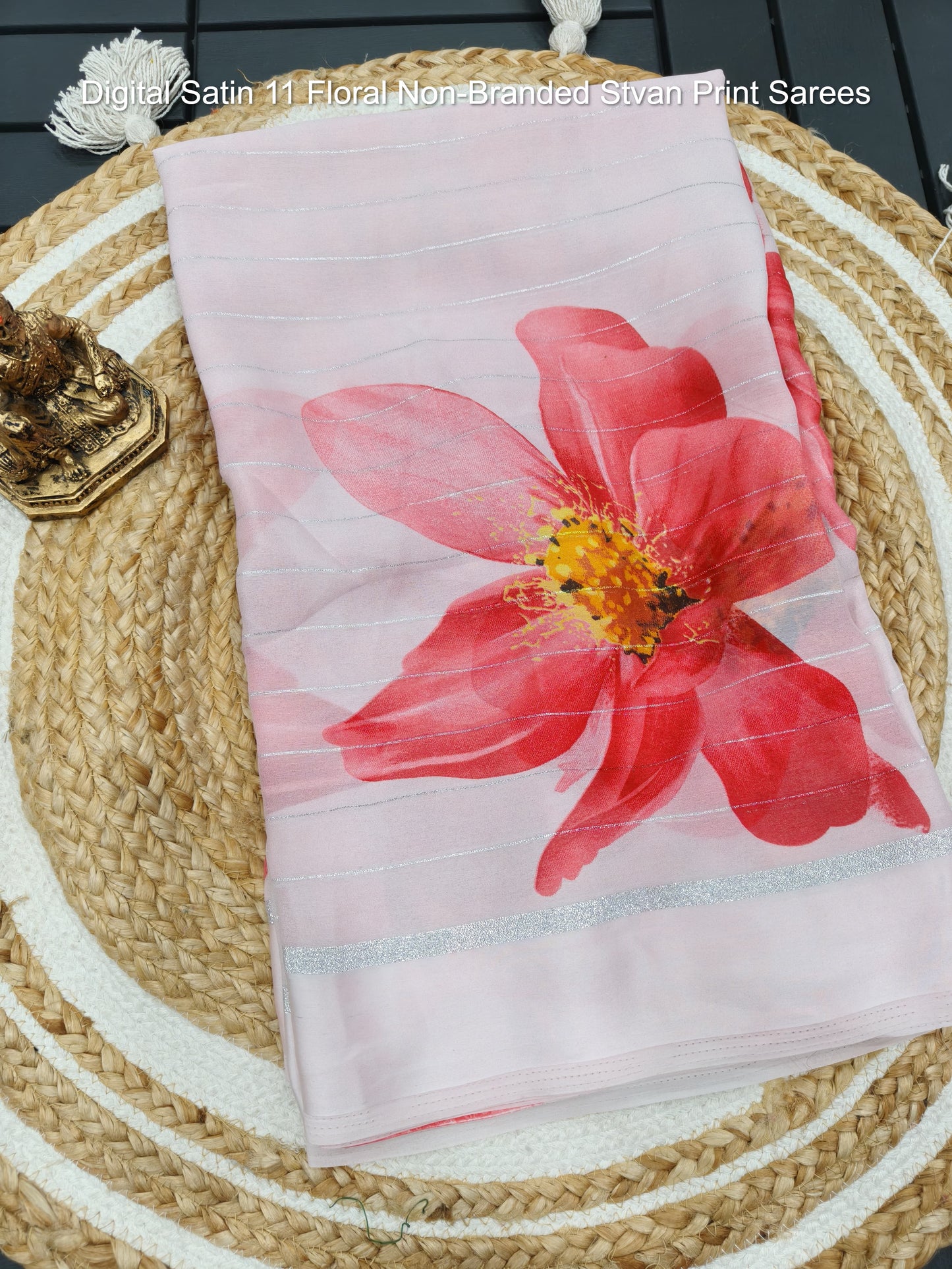 Digital Satin 11 Floral Non-Branded Stvan Print Sarees