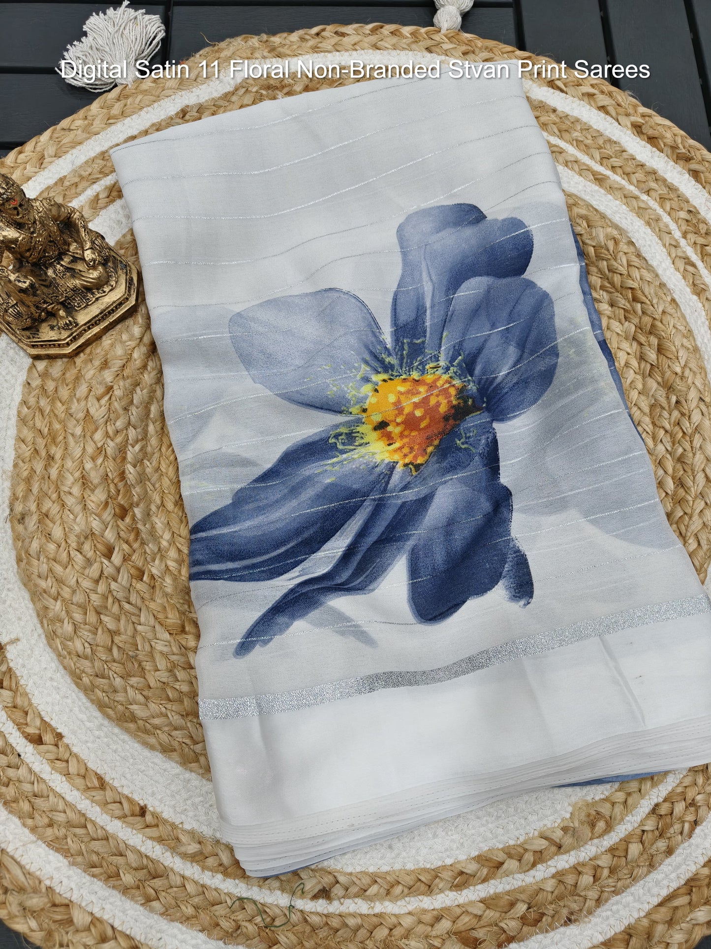 Digital Satin 11 Floral Non-Branded Stvan Print Sarees