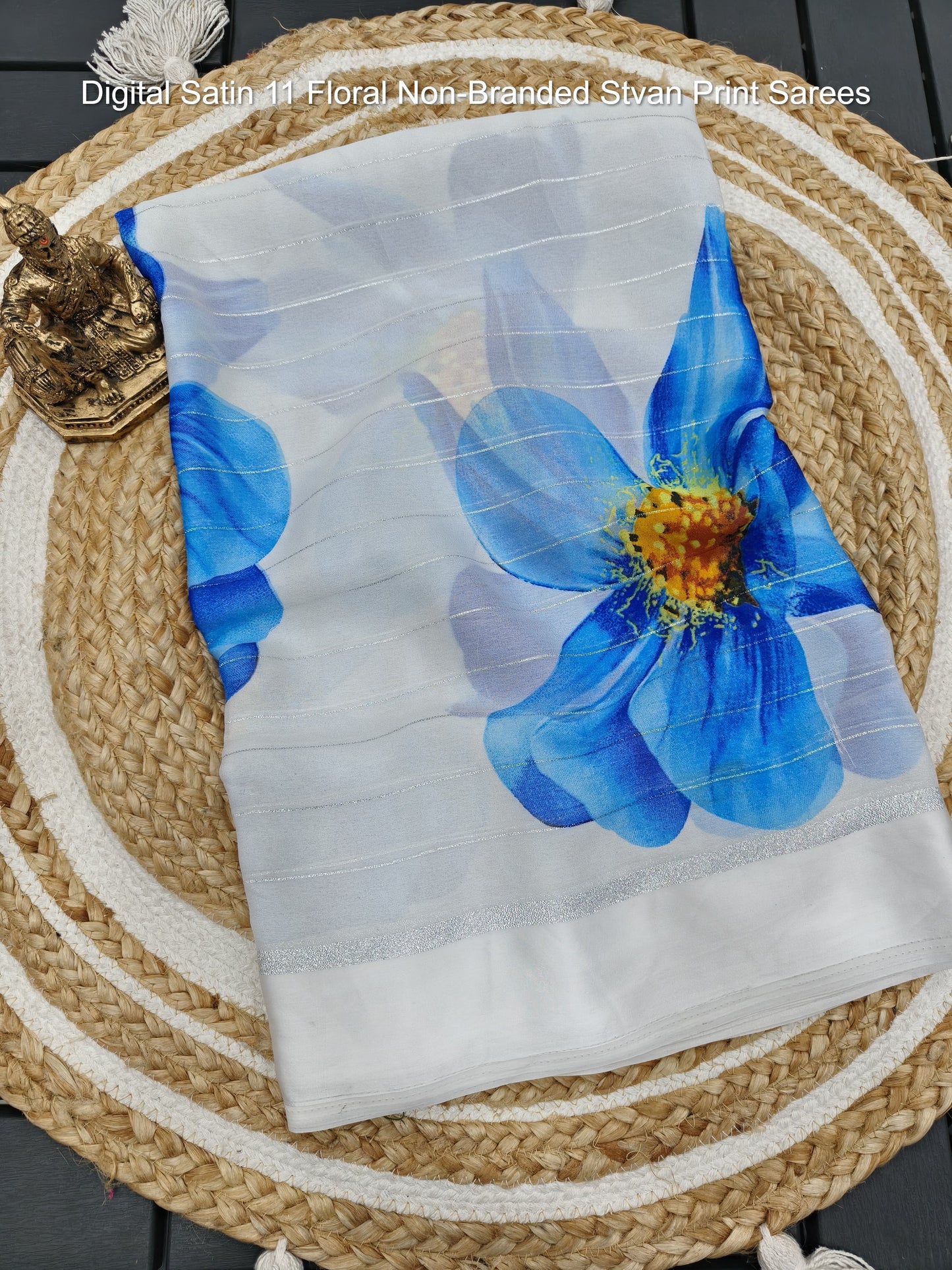 Digital Satin 11 Floral Non-Branded Stvan Print Sarees