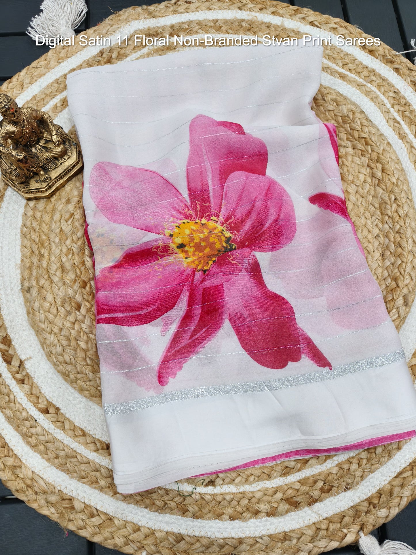 Digital Satin 11 Floral Non-Branded Stvan Print Sarees